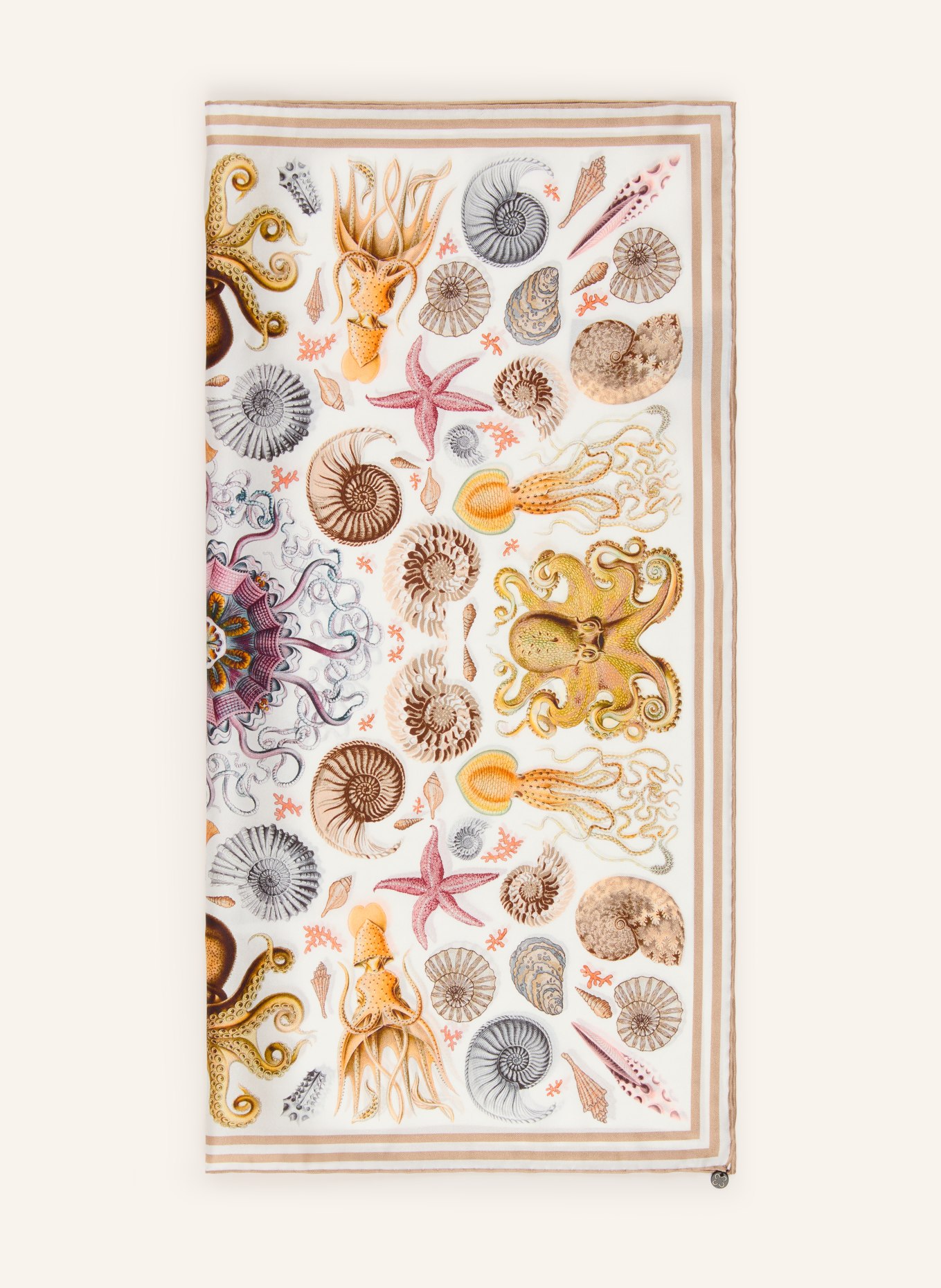 CODELLO zijden sjaal: BEIGE / DONKERGEEL / WIT