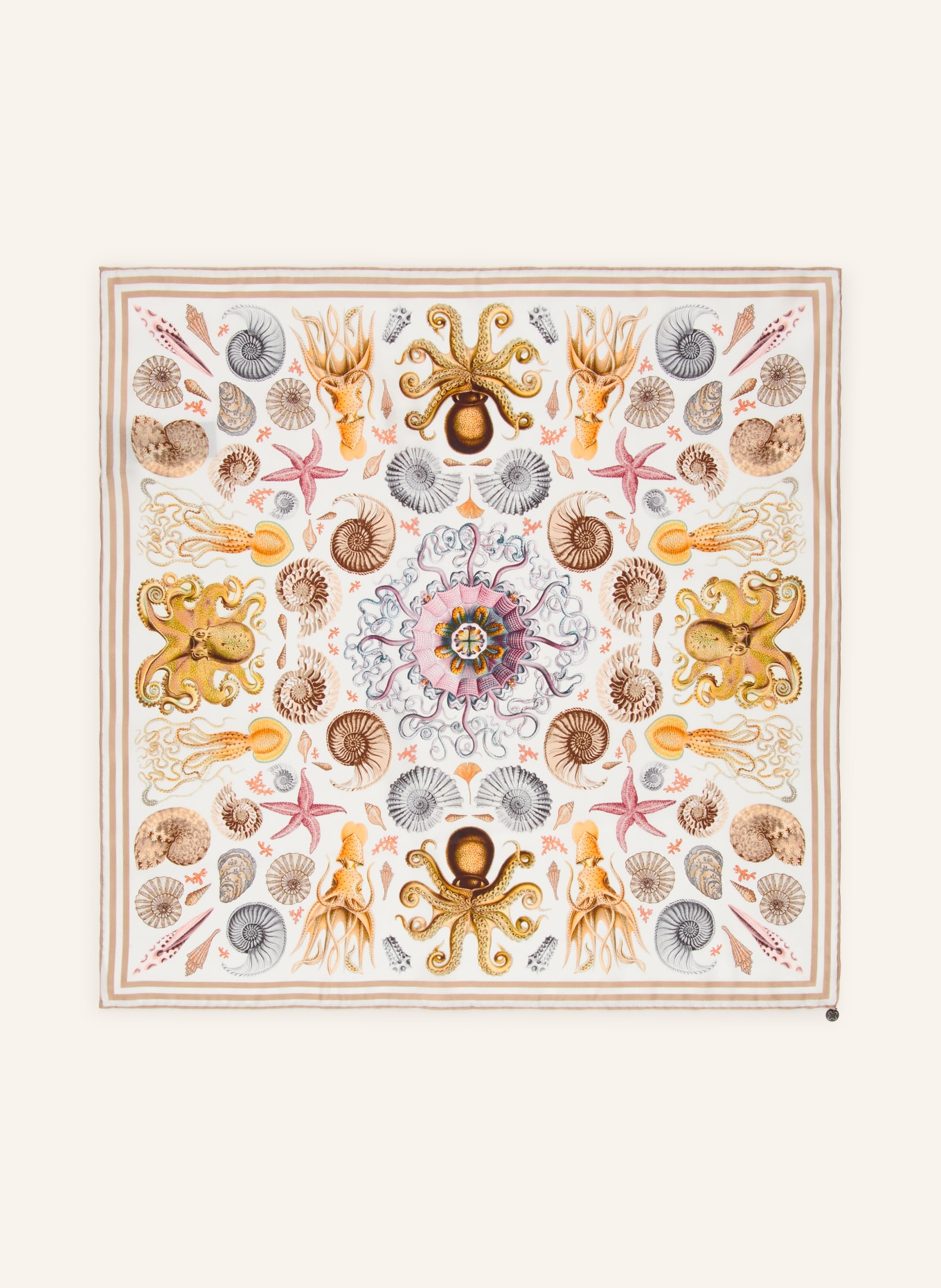 CODELLO zijden sjaal: BEIGE / DONKERGEEL / WIT