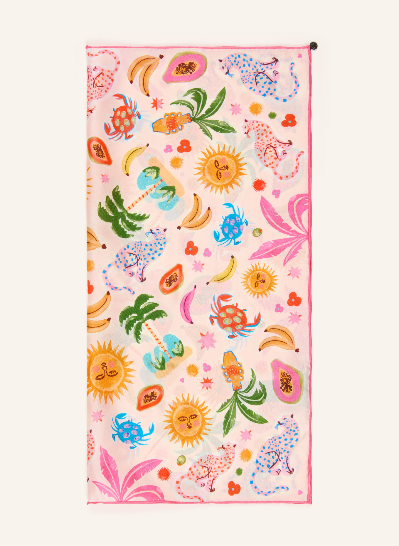 CODELLO zijden sjaal: ROZE / ROSE CLAIR / ORANJE