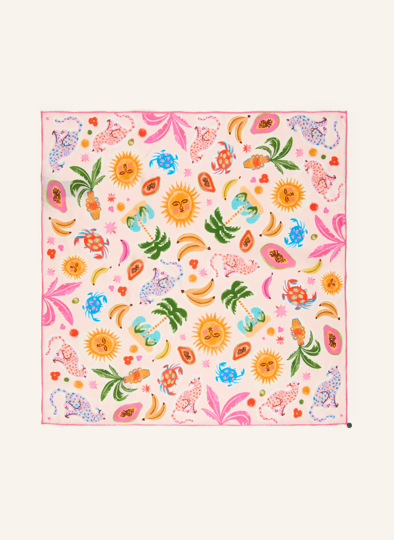 CODELLO zijden sjaal: ROZE / ROSE CLAIR / ORANJE