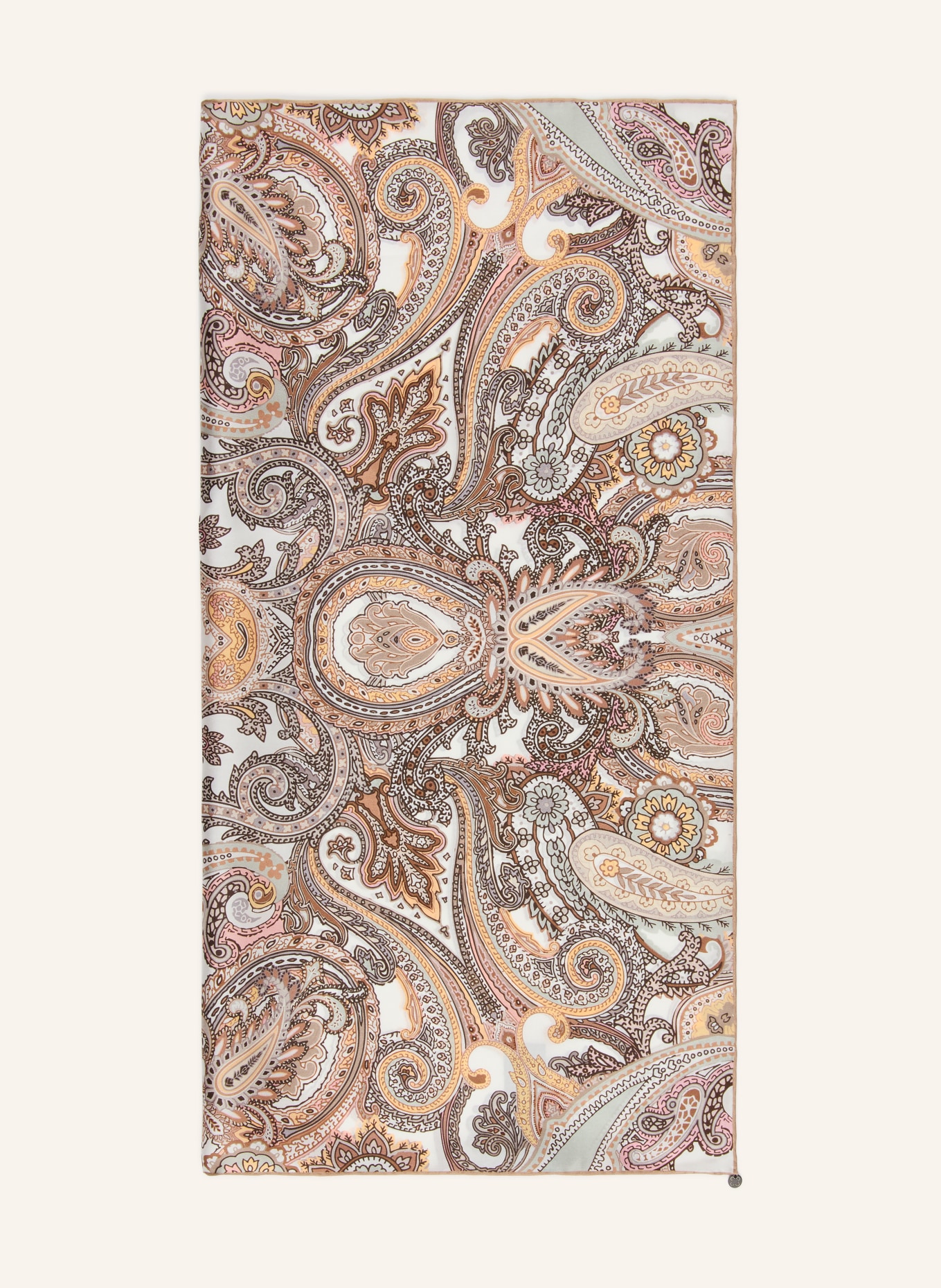 CODELLO zijden sjaal: BEIGE / BRUIN / WIT