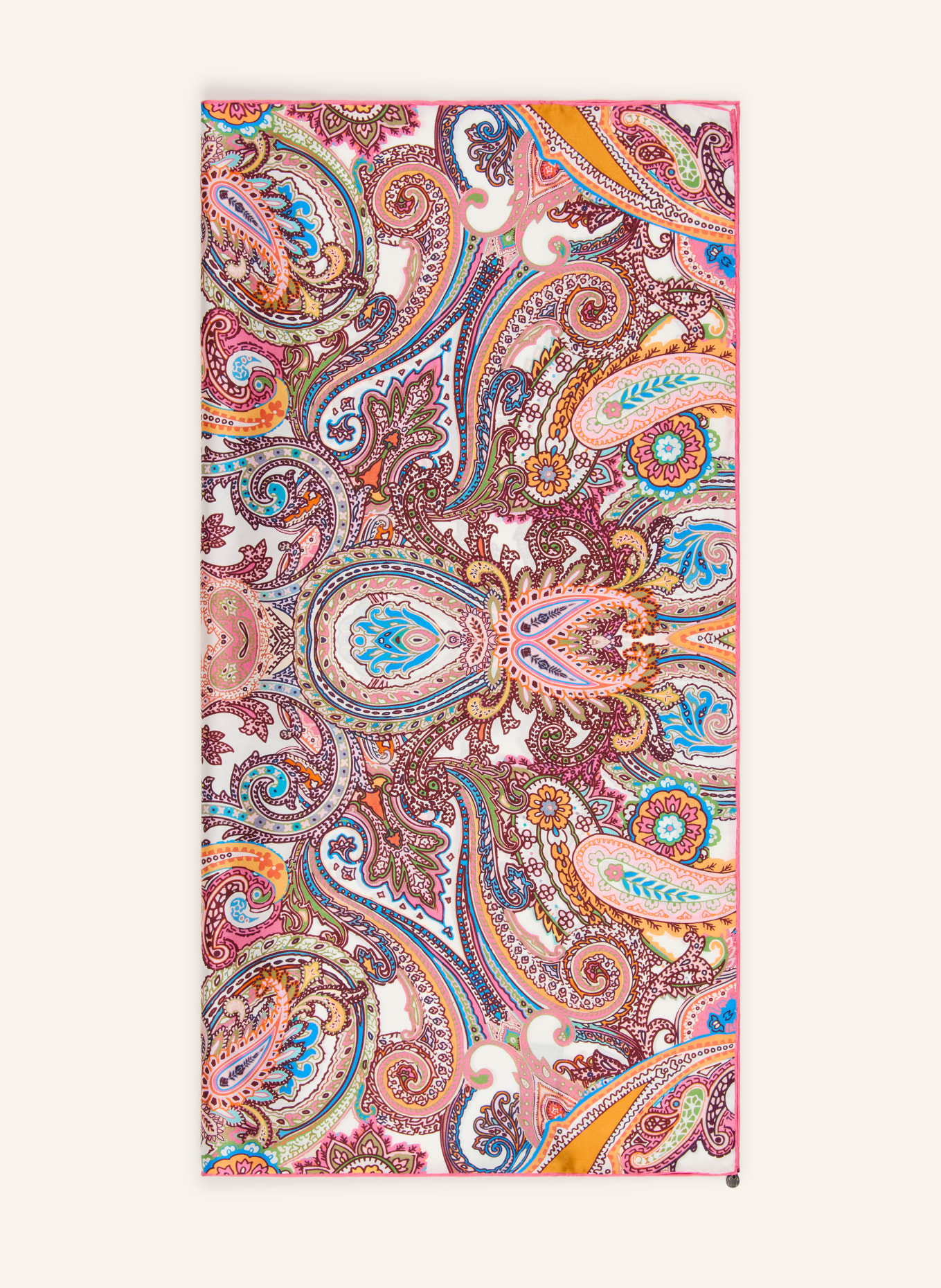 CODELLO zijden sjaal: ROZE / NEONORANJE / WIT