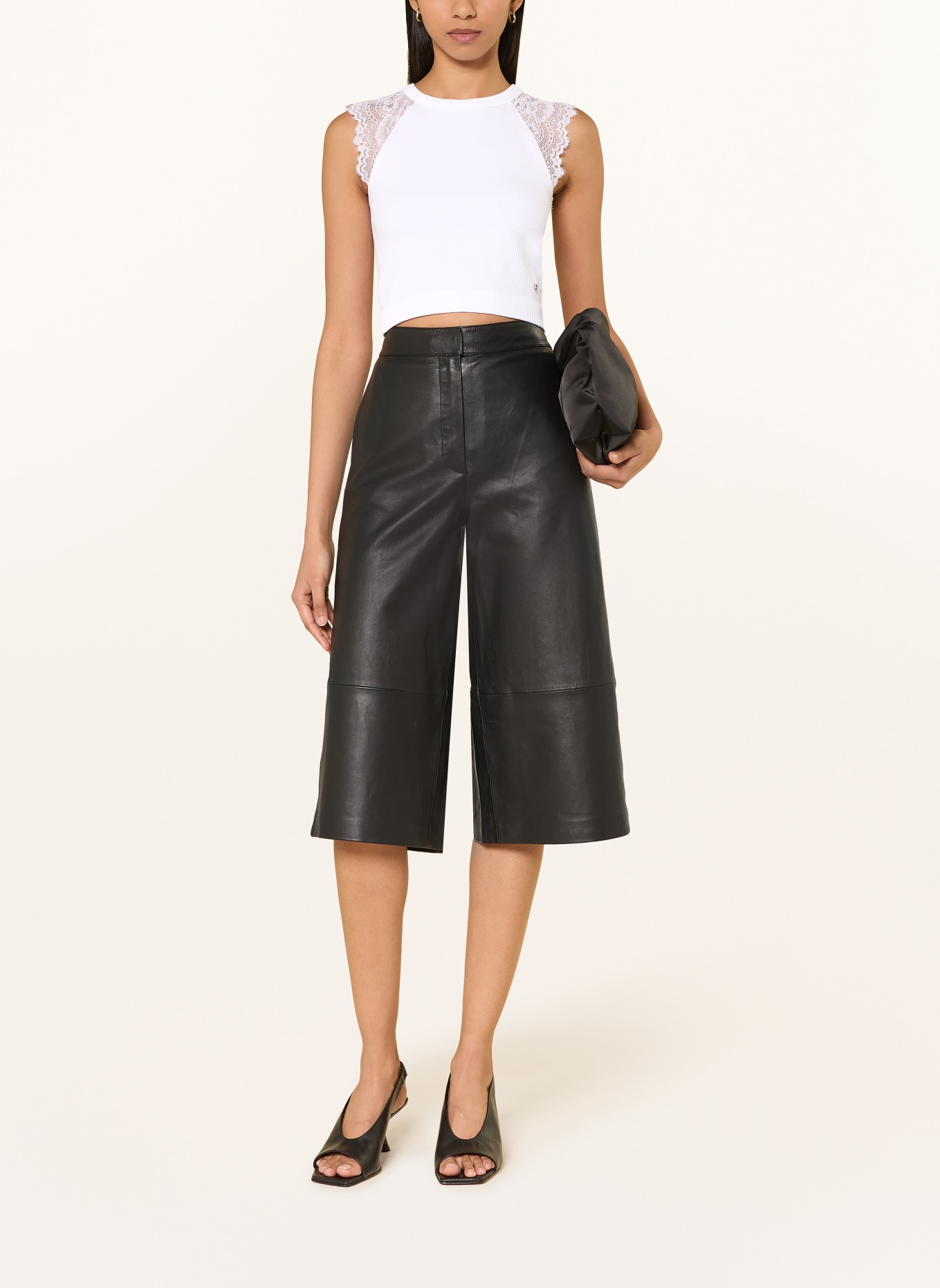 GUESS Cropped top MILLIE met kant: WIT