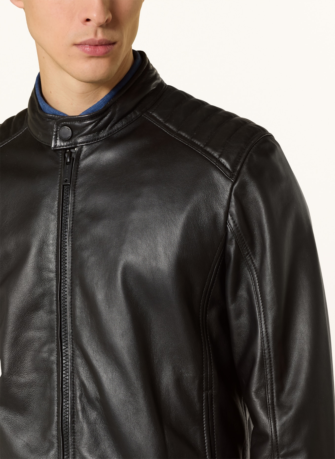 STRELLSON Blouson en cuir PIERS-S: NOIR