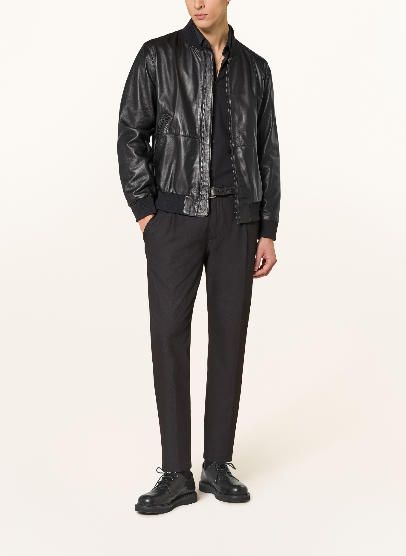 STRELLSON Blouson en cuir BOSTON: NOIR