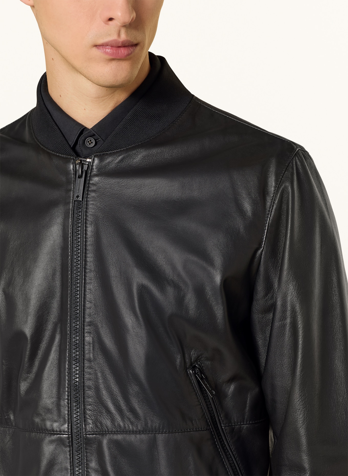 STRELLSON Blouson en cuir BOSTON: NOIR