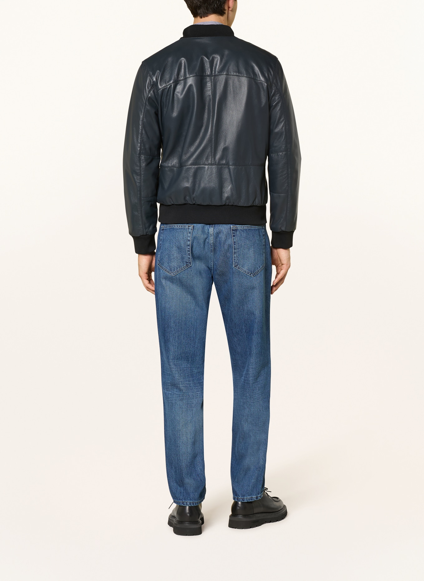 STRELLSON Blouson en cuir BOSTON: NOIR