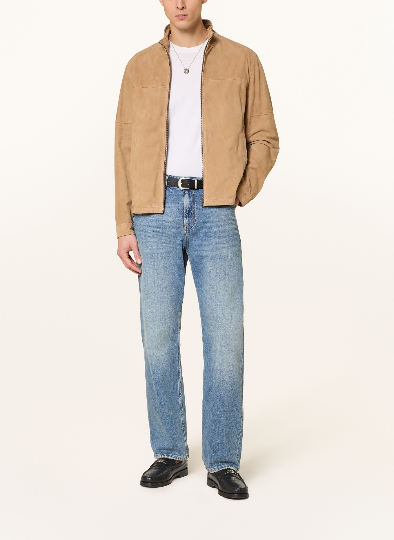 STRELLSON Veste en cuir JIMMY: CHAMEAU