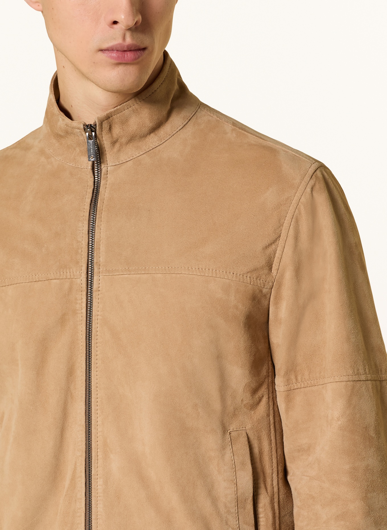 STRELLSON Veste en cuir JIMMY: CHAMEAU