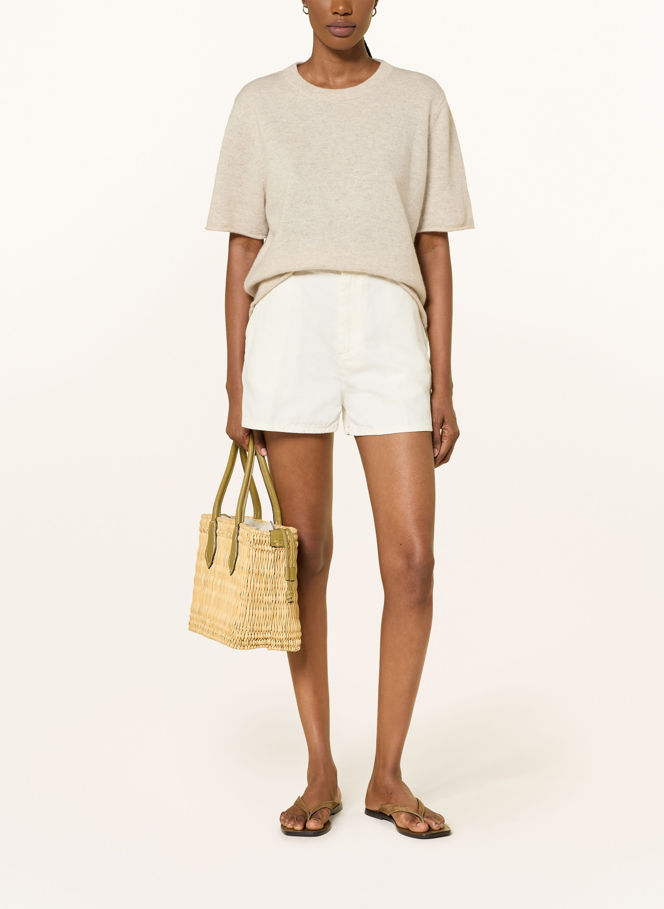 KUJTEN Gebreid shirt van kasjmier: CRÈME