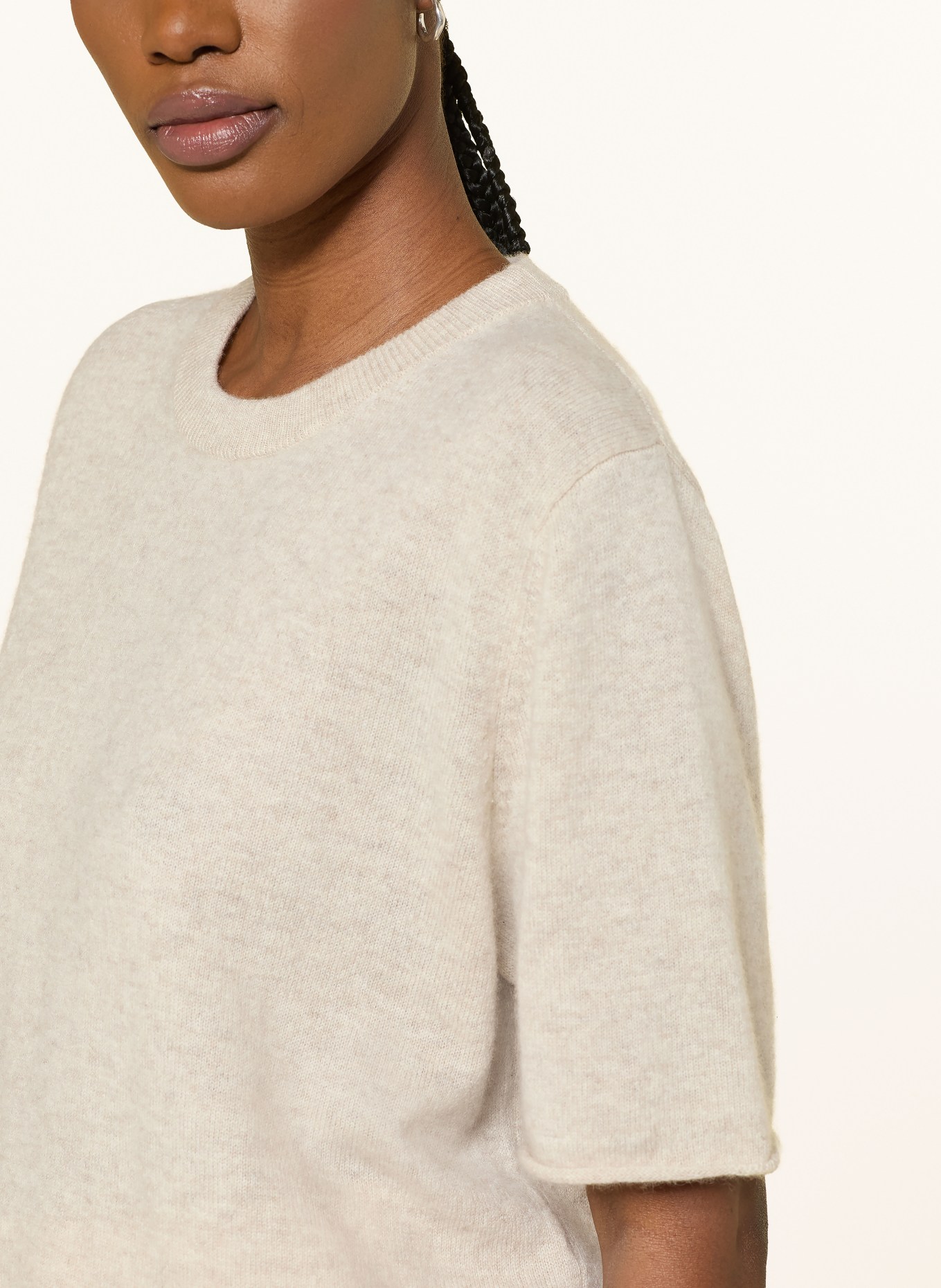 KUJTEN Gebreid shirt van kasjmier: CRÈME