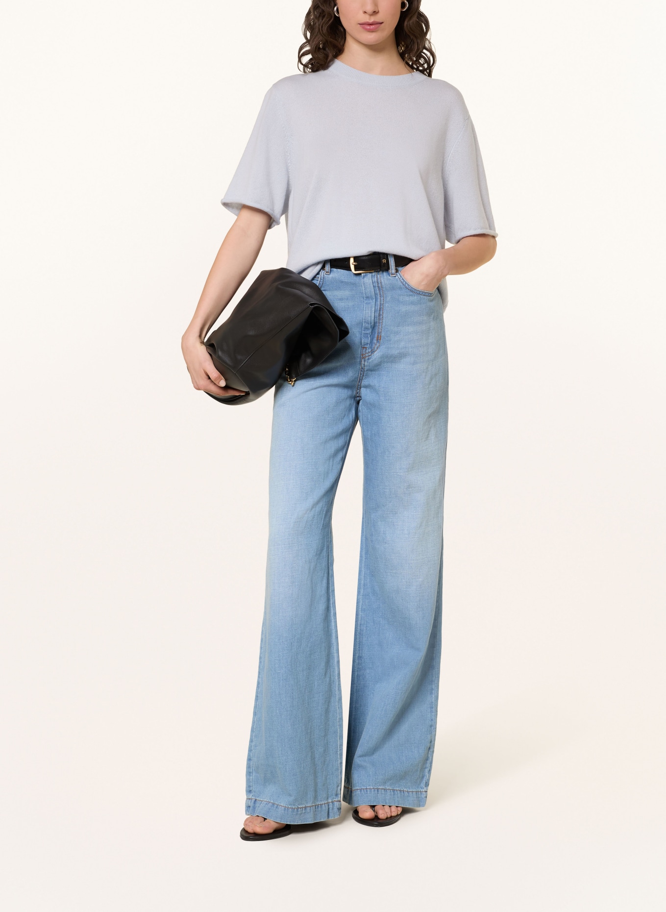 KUJTEN Strickshirt aus Cashmere: HELLBLAU