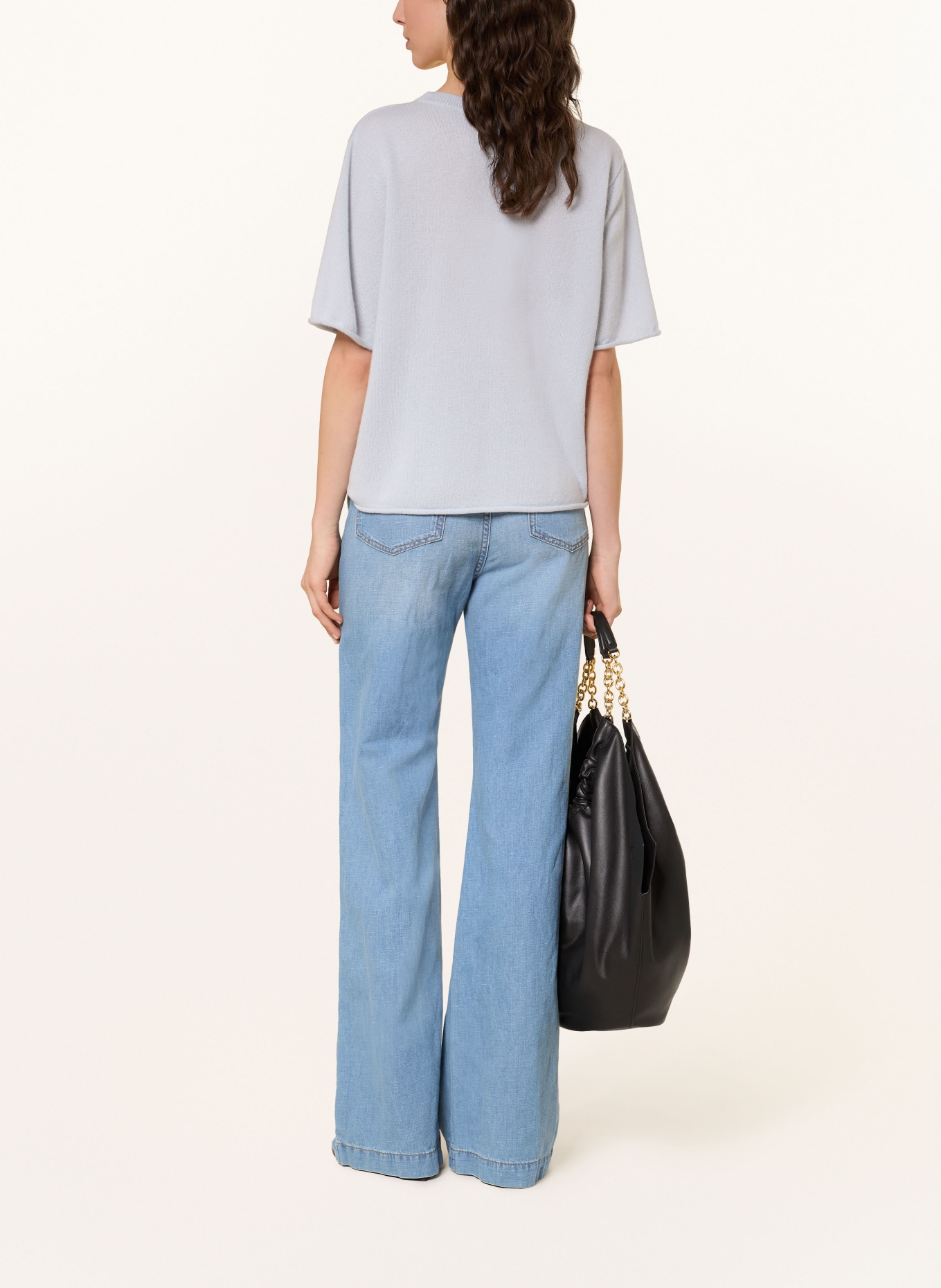 KUJTEN Strickshirt aus Cashmere: HELLBLAU