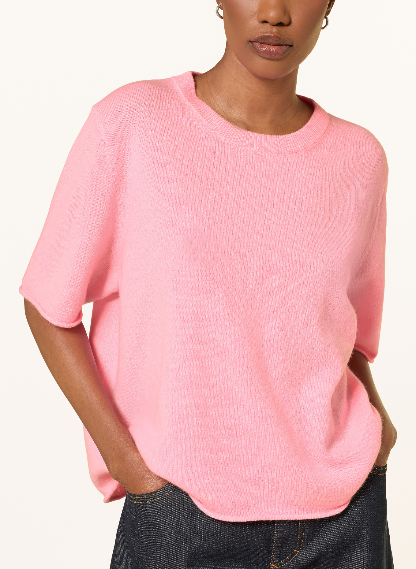 KUJTEN Gebreid shirt van kasjmier: ROZE