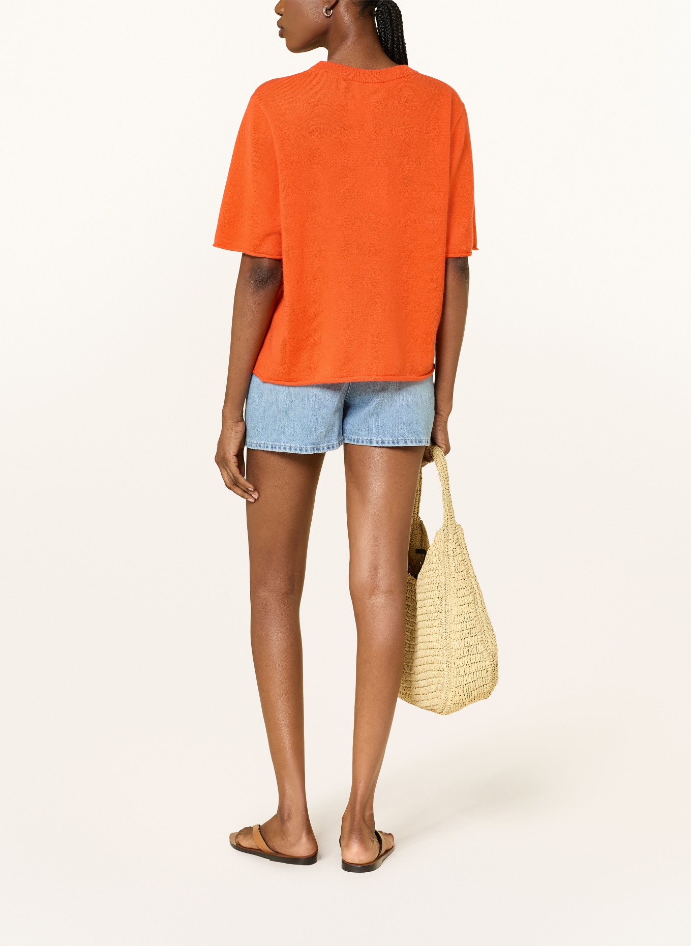 KUJTEN Gebreid shirt van kasjmier: ORANJE