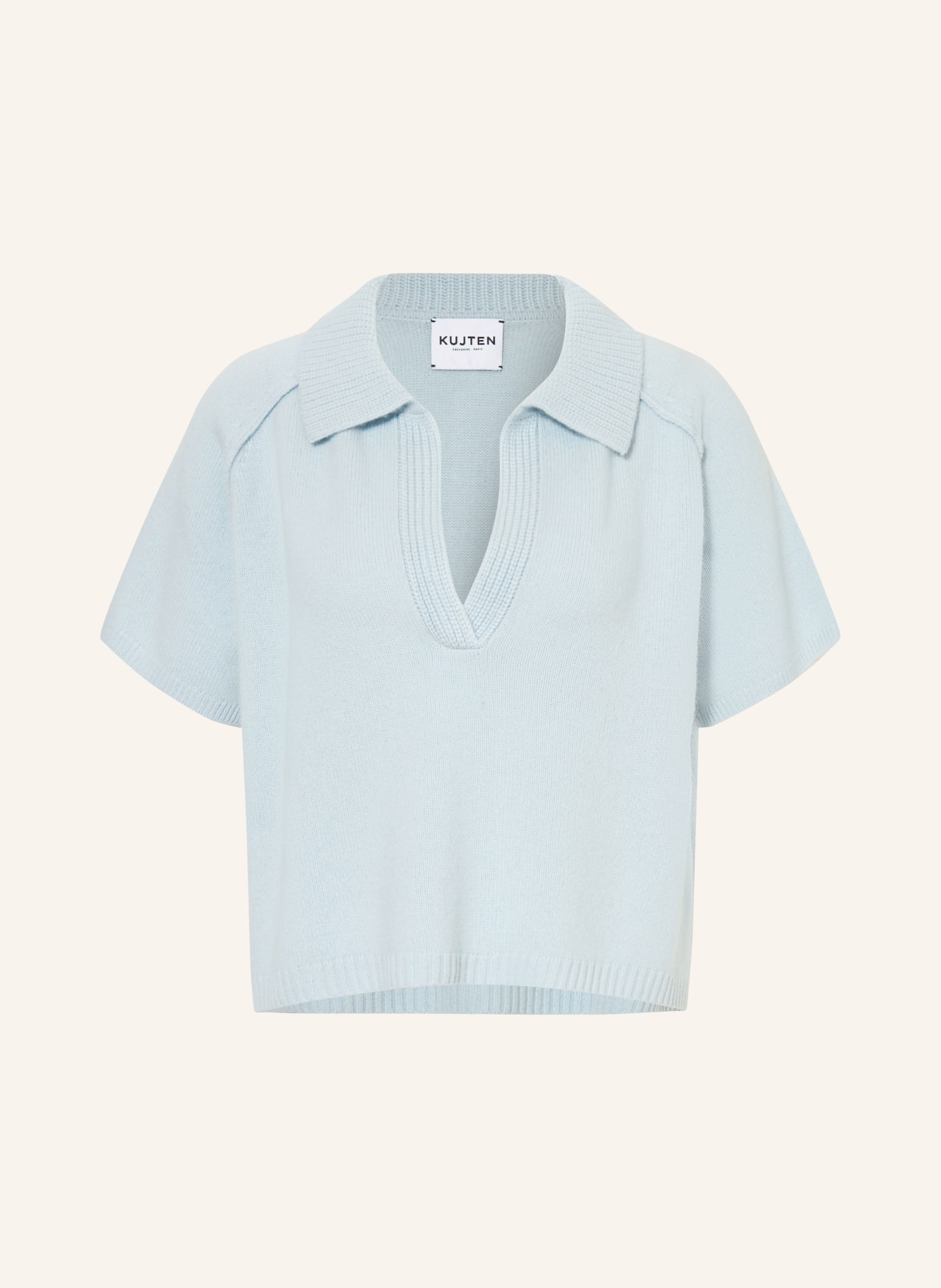 KUJTEN Strickshirt AENOR aus Cashmere: HELLBLAU