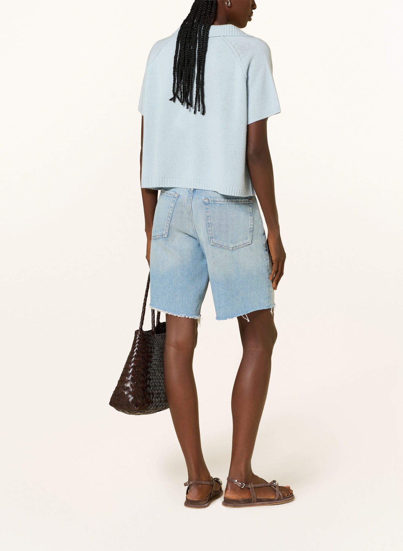 KUJTEN Strickshirt AENOR aus Cashmere: HELLBLAU