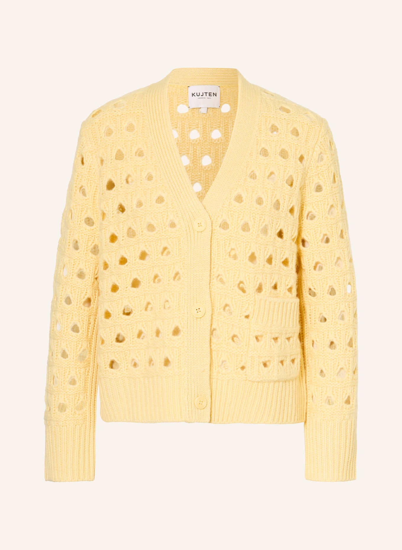 KUJTEN Strickjacke LEOCADIA aus Cashmere: HELLGELB
