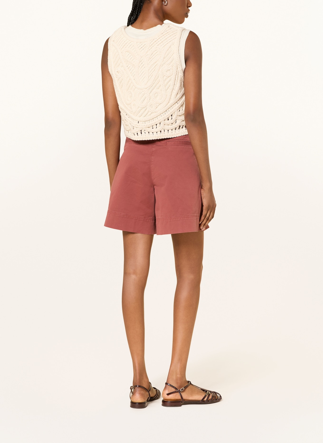 KUJTEN Gehaakt vest NIEVE ARABESQUE: ECRU