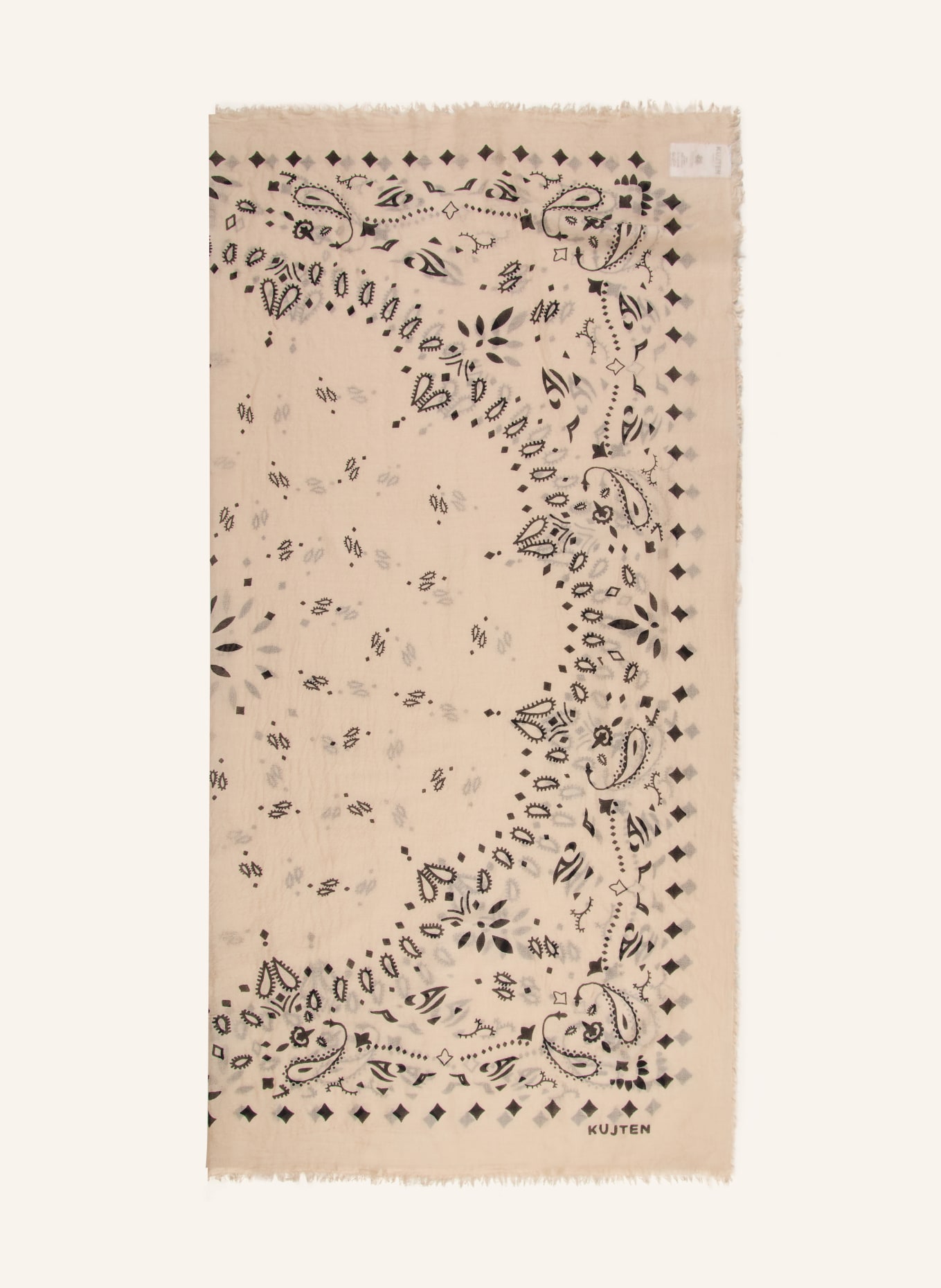 KUJTEN EFFY Cashmere Scarf: BEIGE / BROWN