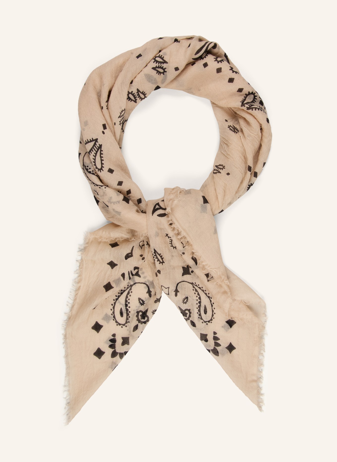 KUJTEN EFFY Cashmere Scarf: BEIGE / BROWN