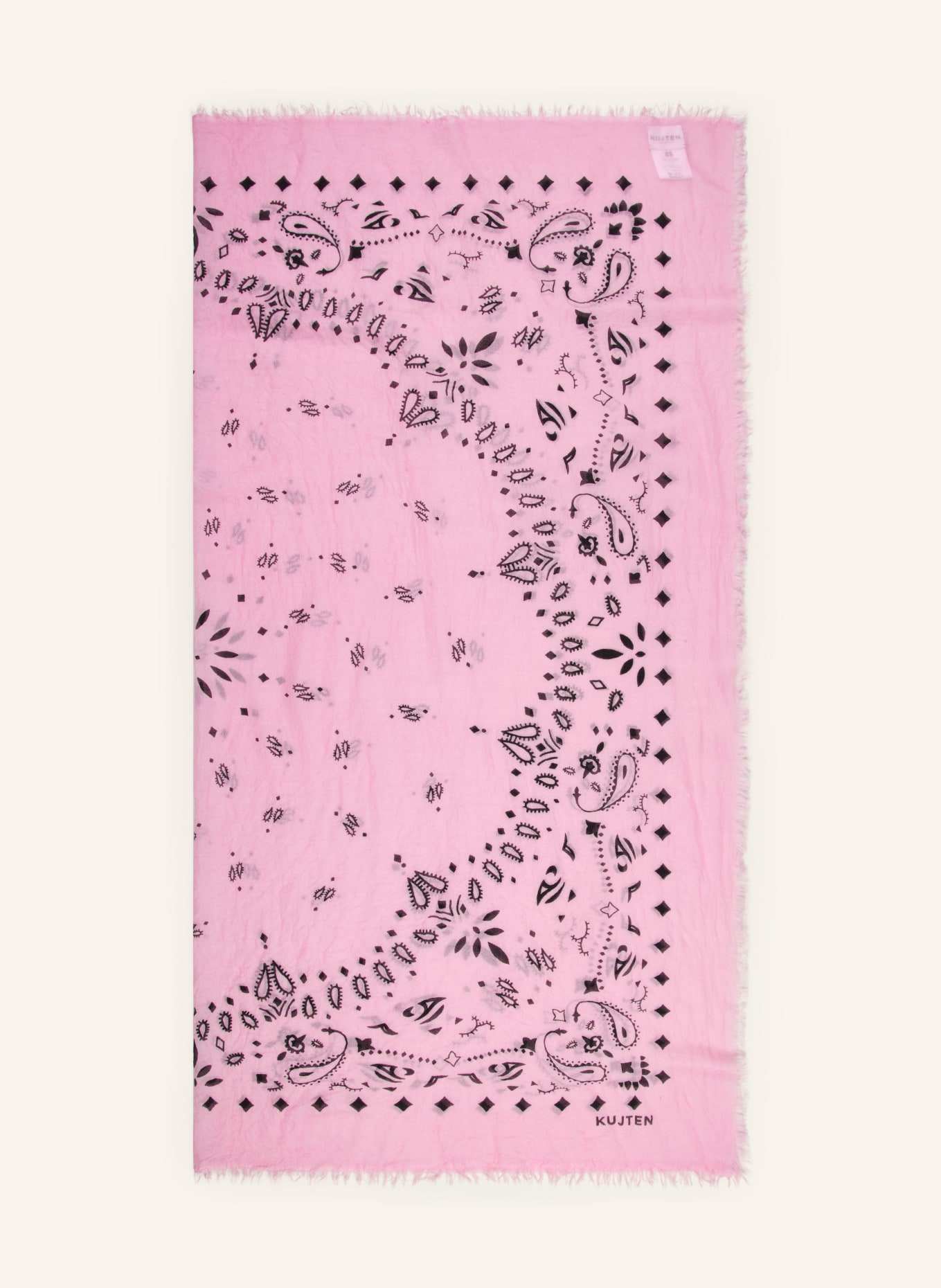 KUJTEN EFFY Cashmere Scarf: PINK / DARK RED