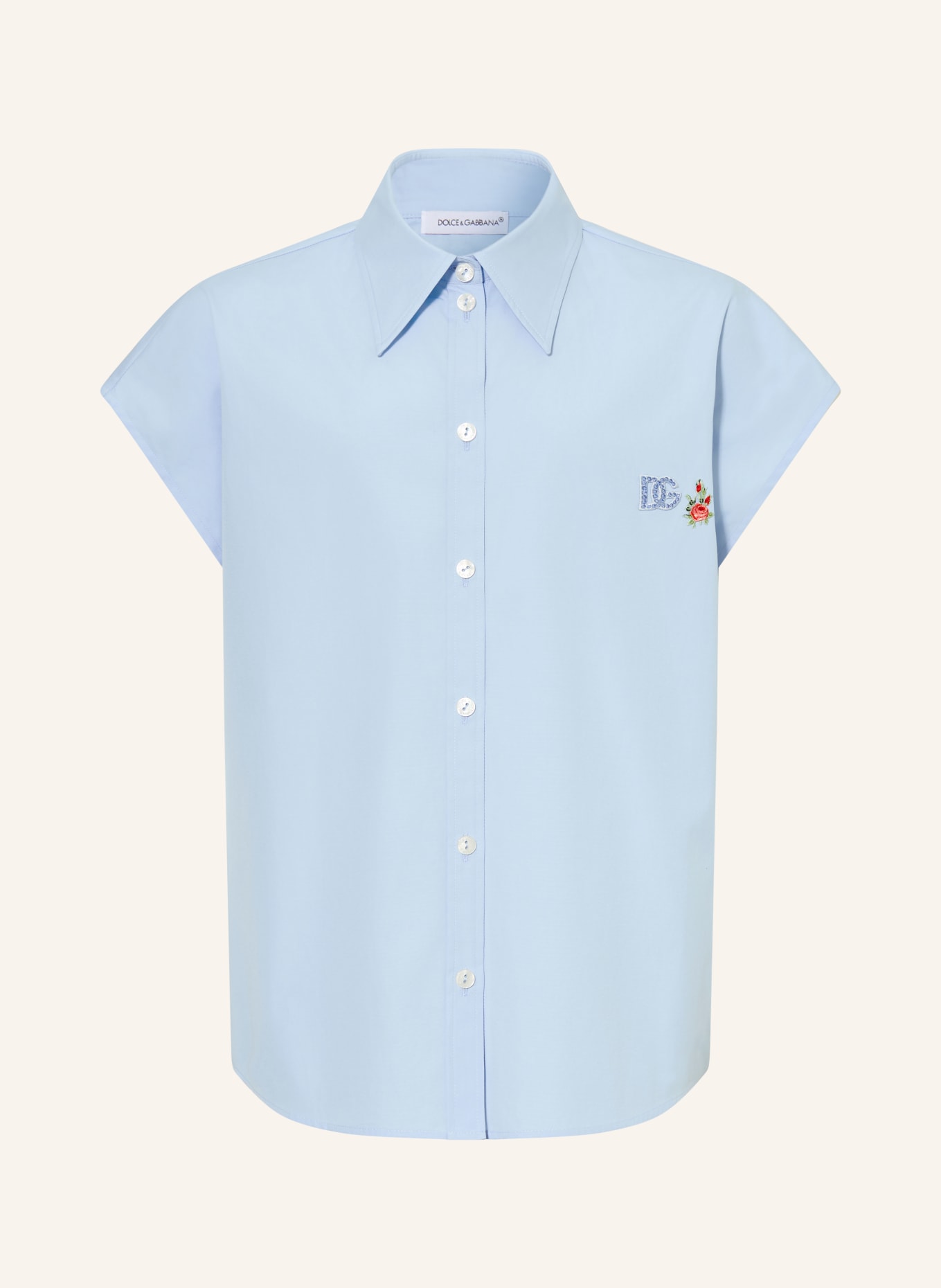 DOLCE & GABBANA Košile s ozdobnými kamínky: TMAVĚ MODRÁ