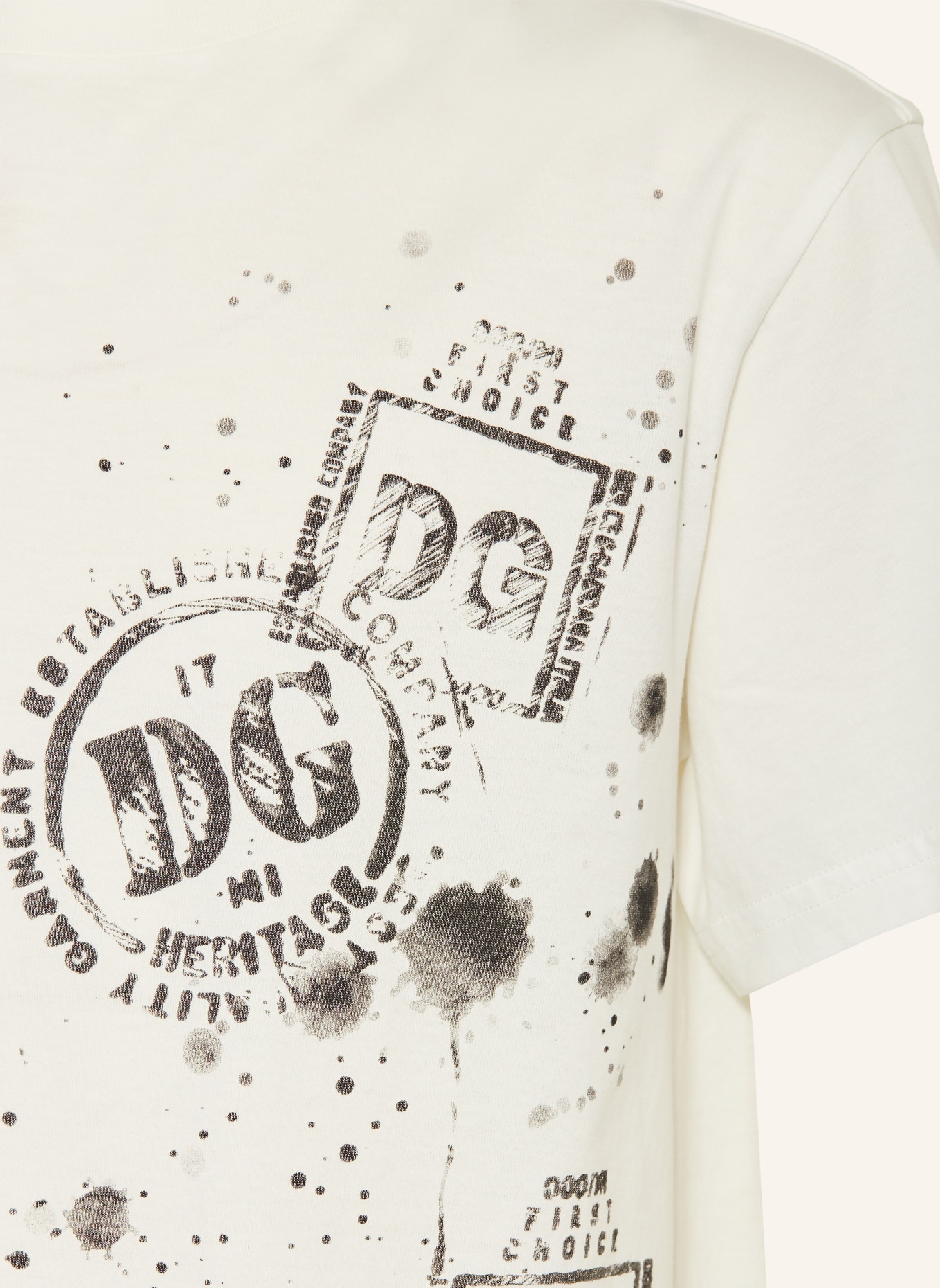 DOLCE & GABBANA T-shirt: ÉCRU / GRIS FONCÉ