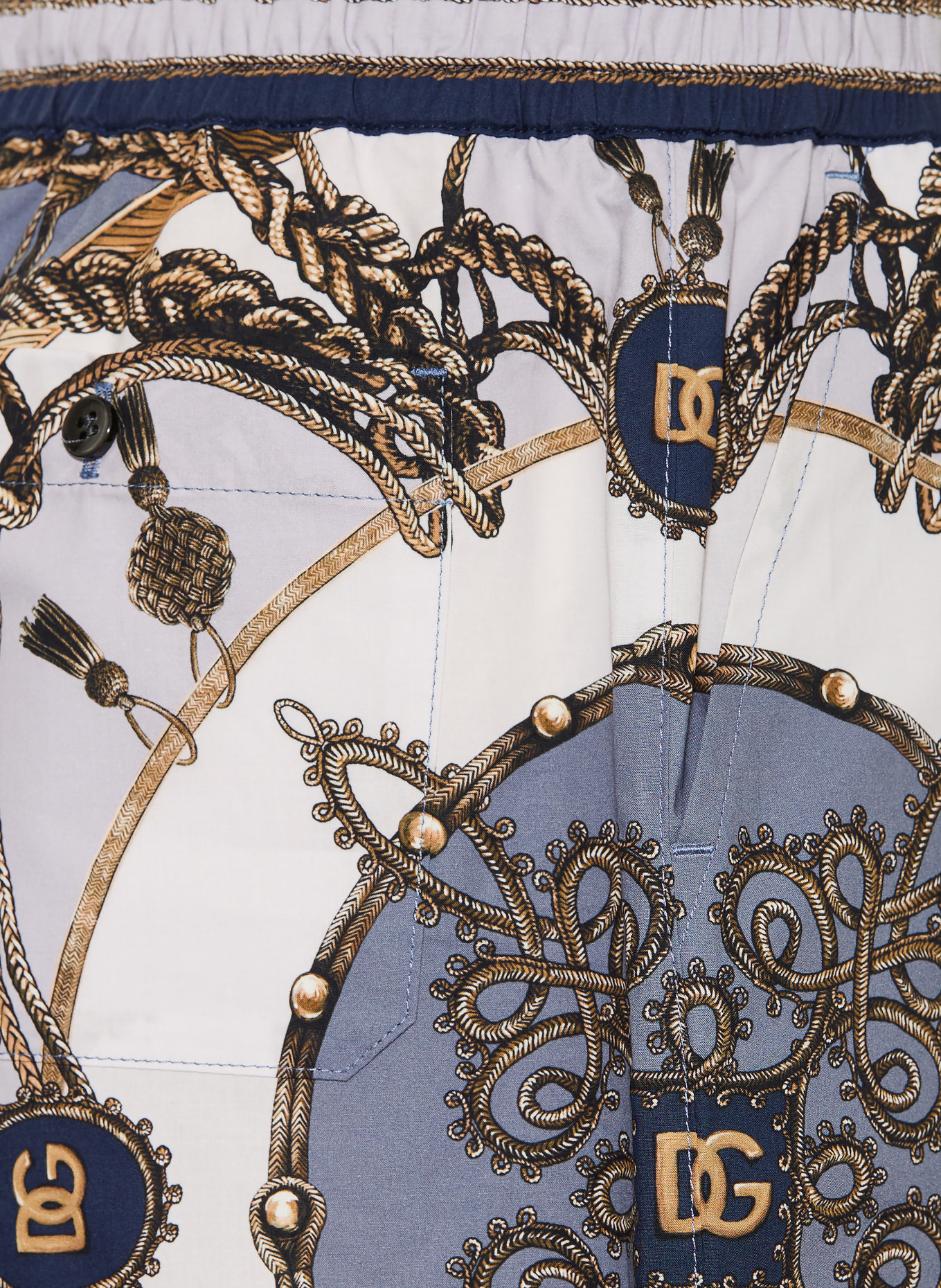 DOLCE & GABBANA korte broek: BLAUWGRIJS / GOUD / LICHTBLAUW