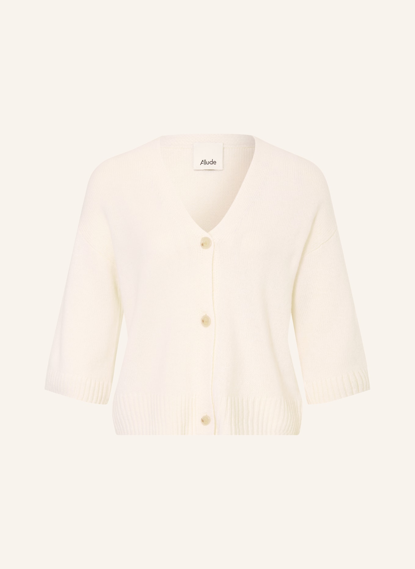 ALLUDE Gebreide vest van kasjmier: ECRU