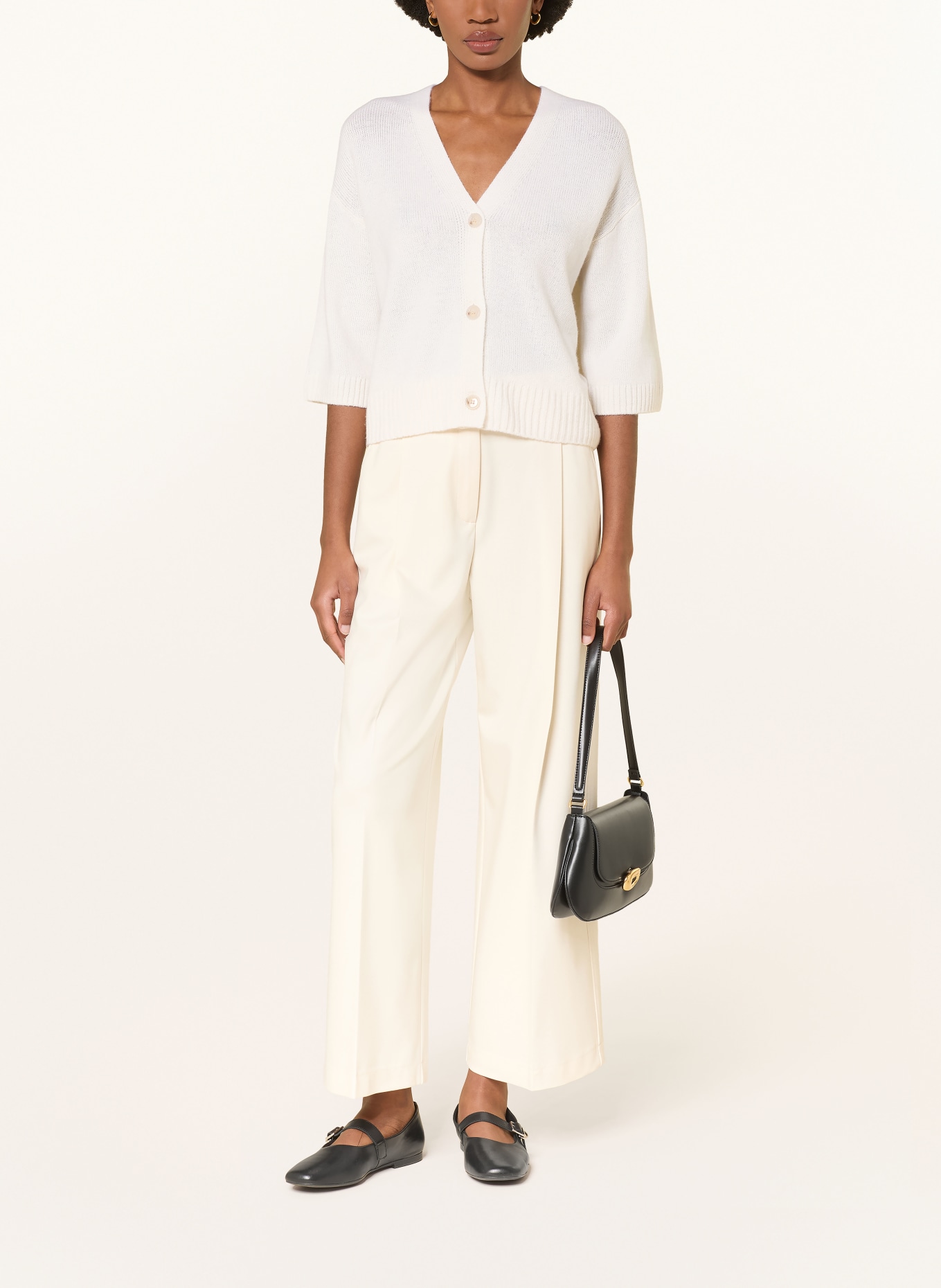 ALLUDE Gebreide vest van kasjmier: ECRU