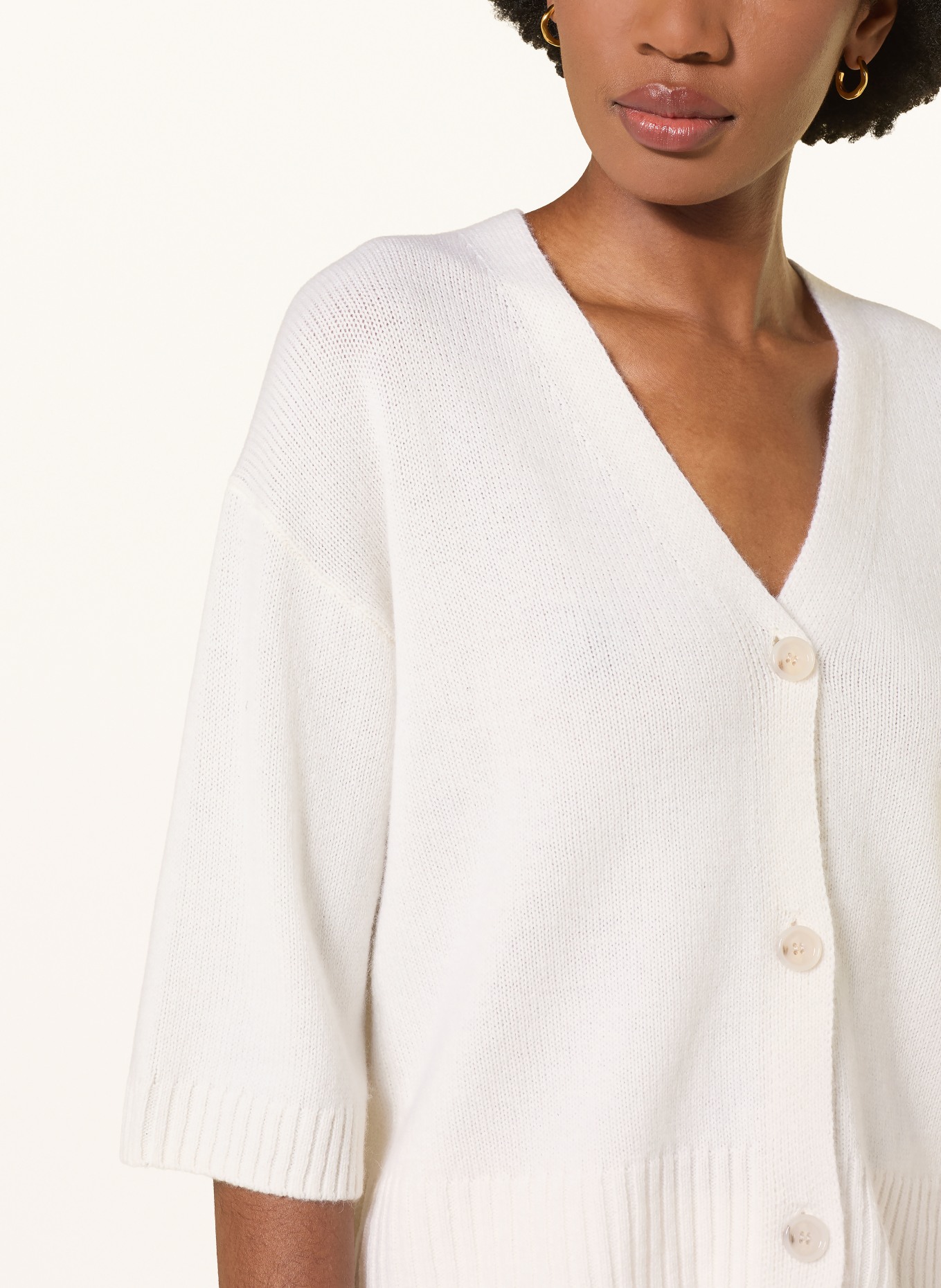 ALLUDE Gebreide vest van kasjmier: ECRU