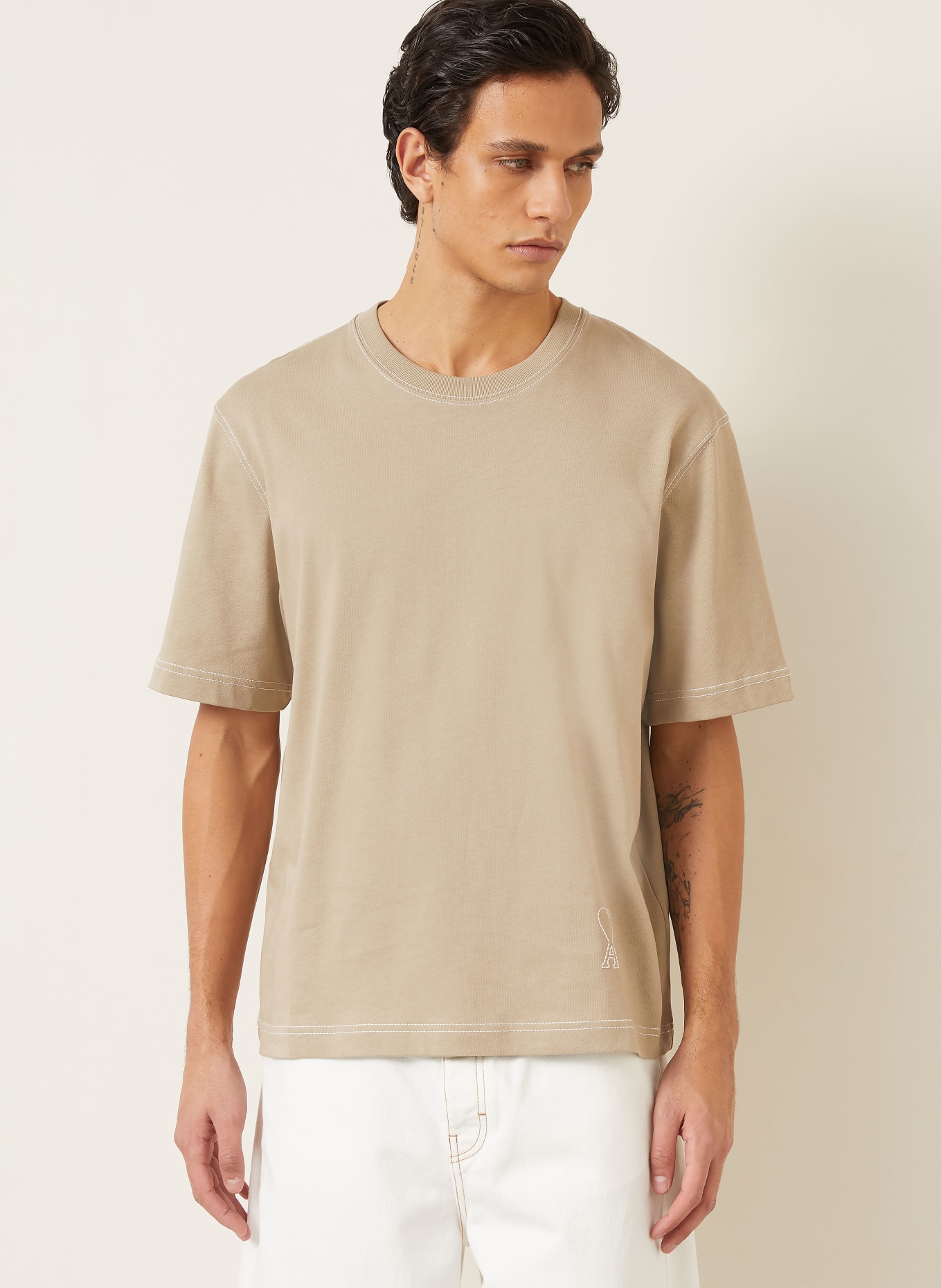 AMI PARIS T-shirt: BEIGE