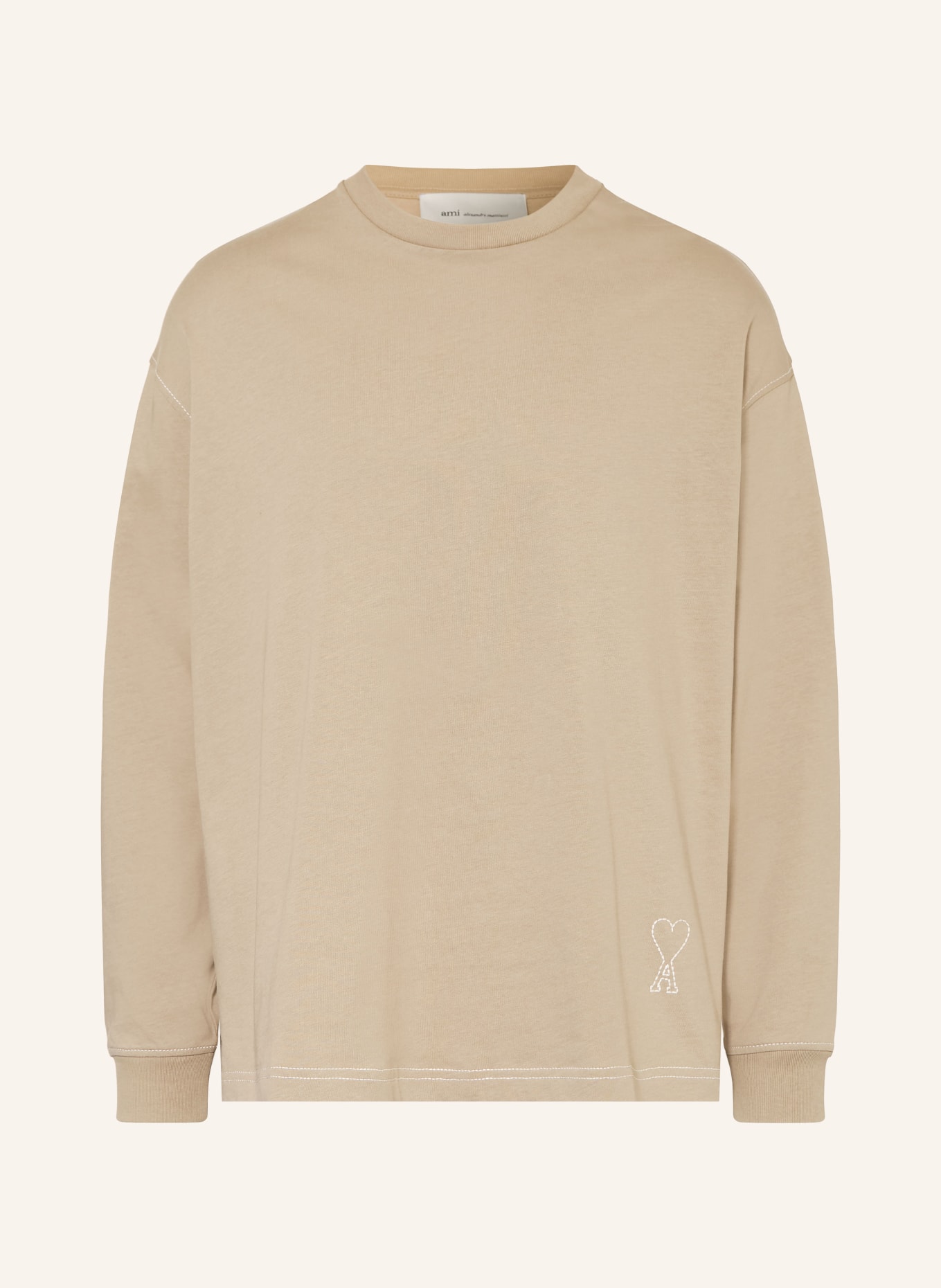 AMI PARIS T-shirt met lange mouwen: BEIGE