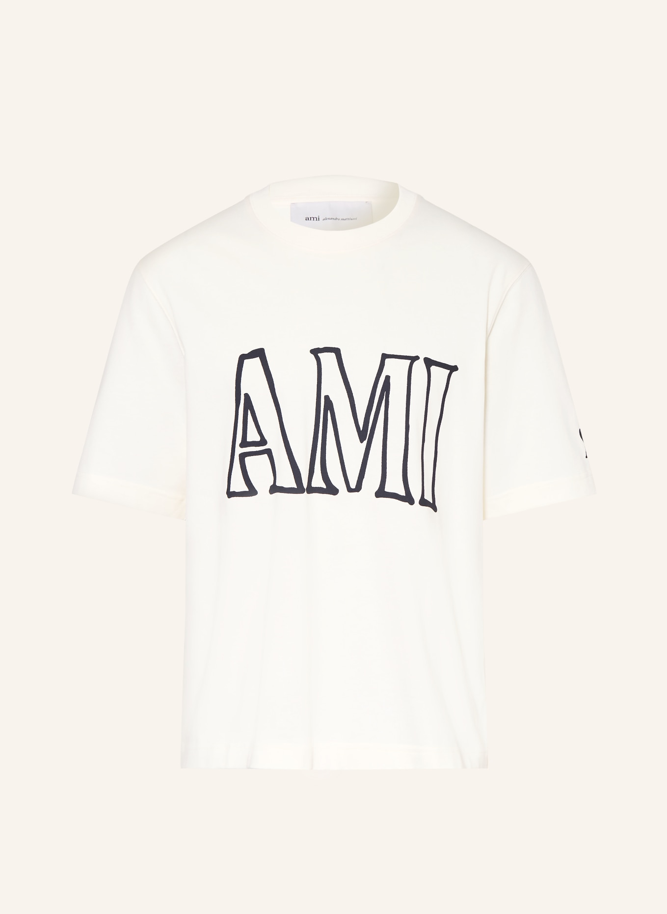 AMI PARIS T-shirt: ÉCRU / NOIR