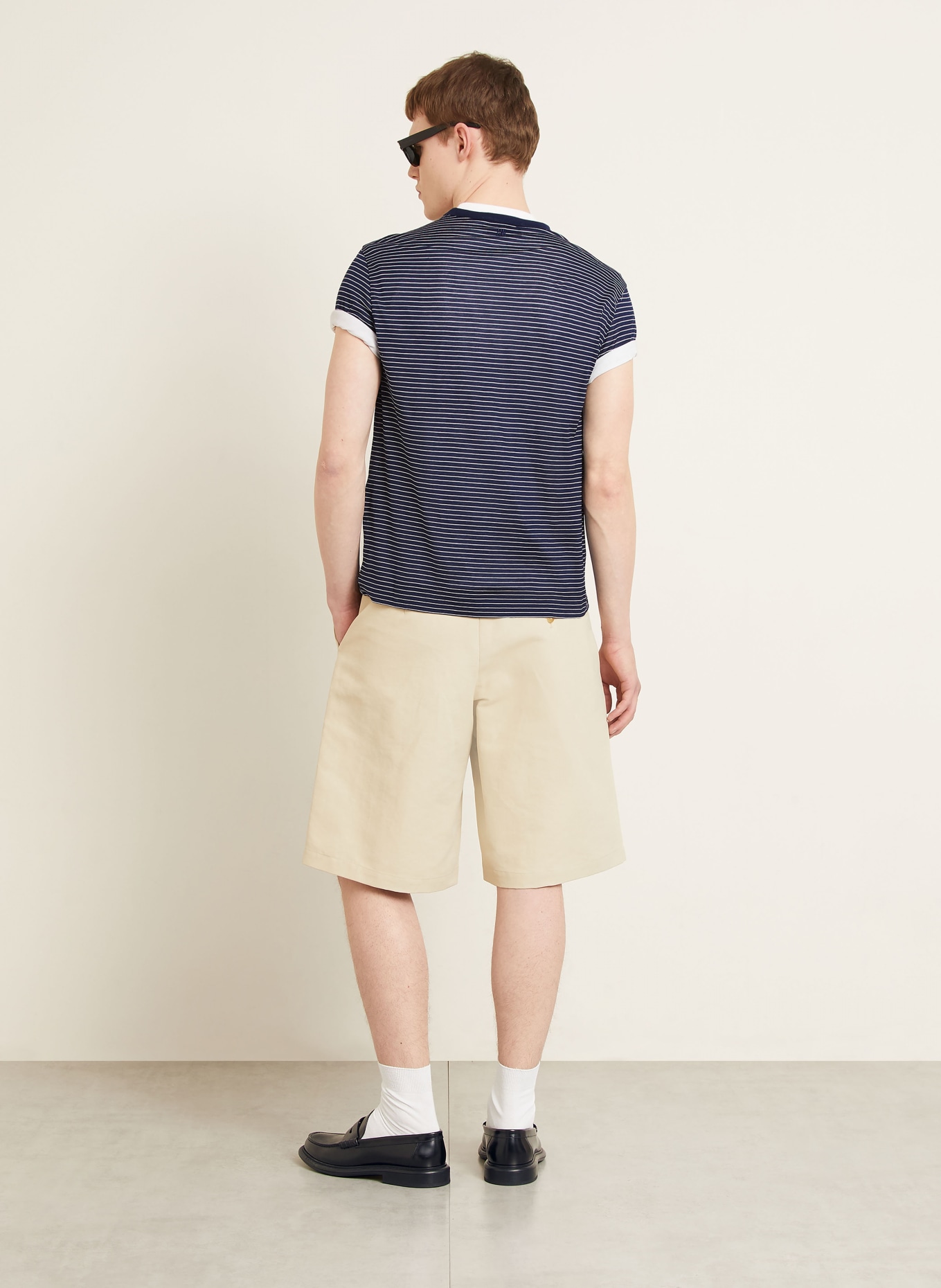 AMI PARIS T-Shirt: DUNKELBLAU / WEISS
