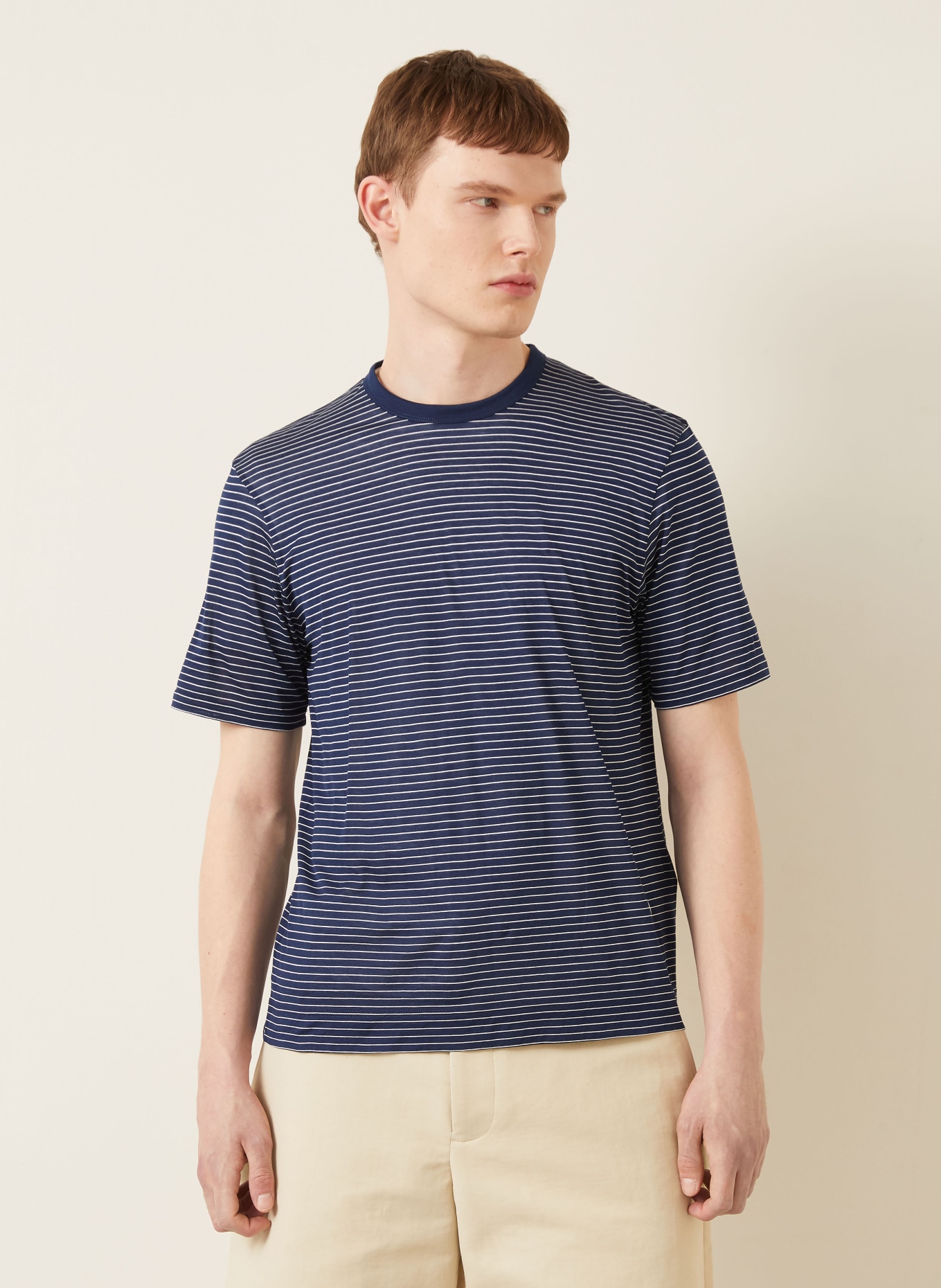 AMI PARIS T-Shirt: DUNKELBLAU / WEISS