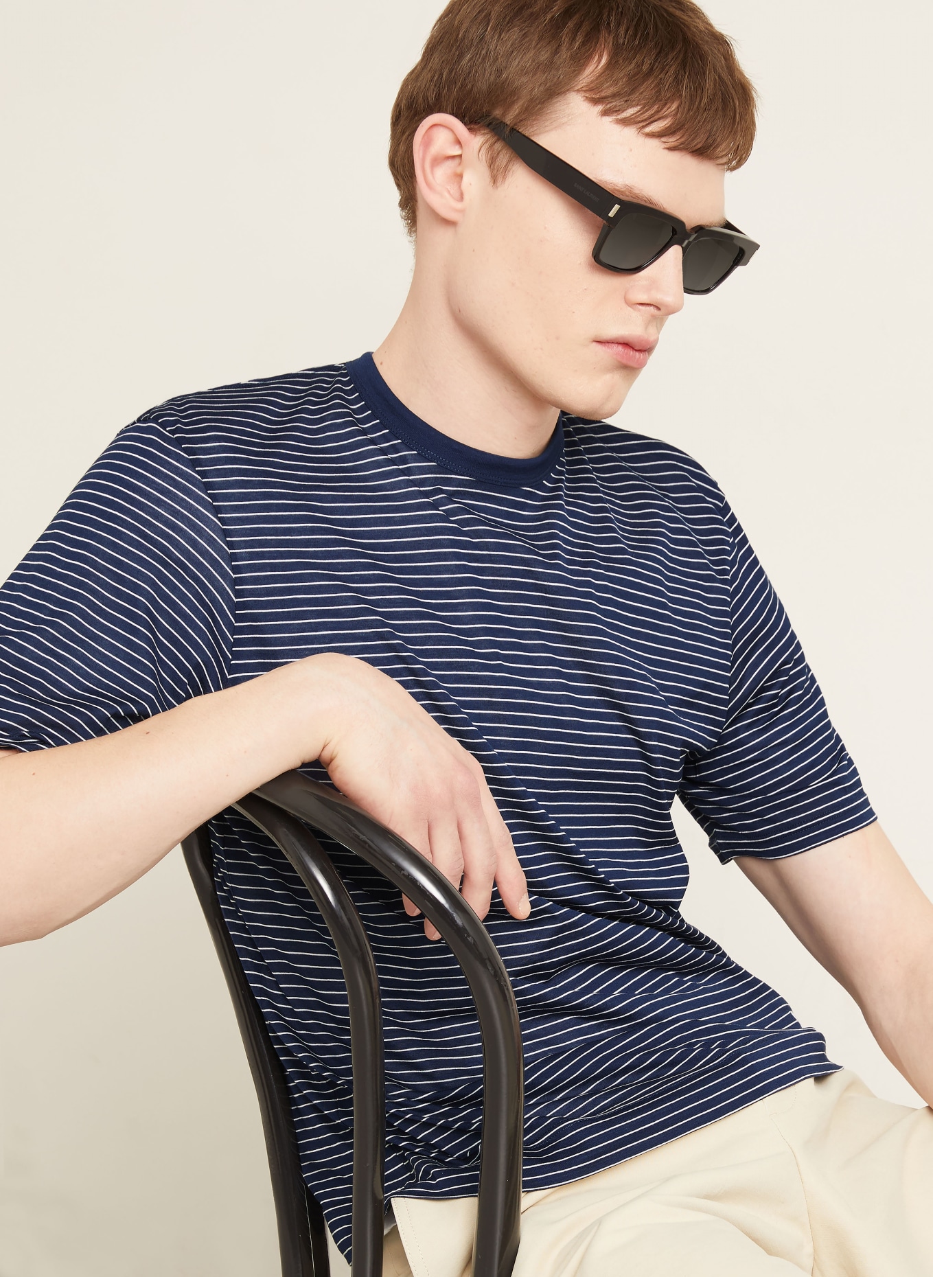 AMI PARIS T-Shirt: DUNKELBLAU / WEISS