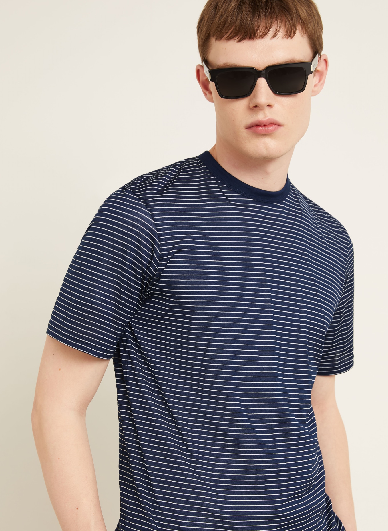 AMI PARIS T-Shirt: DUNKELBLAU / WEISS