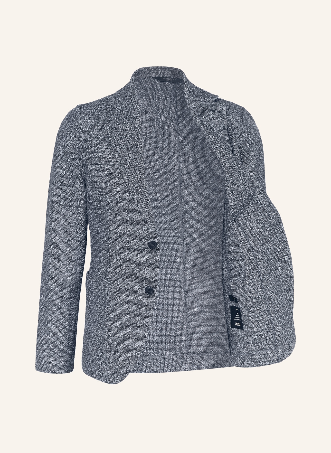 CIRCOLO 1901 Slim fit jerseyjasje met linnen: BLAUW / WIT