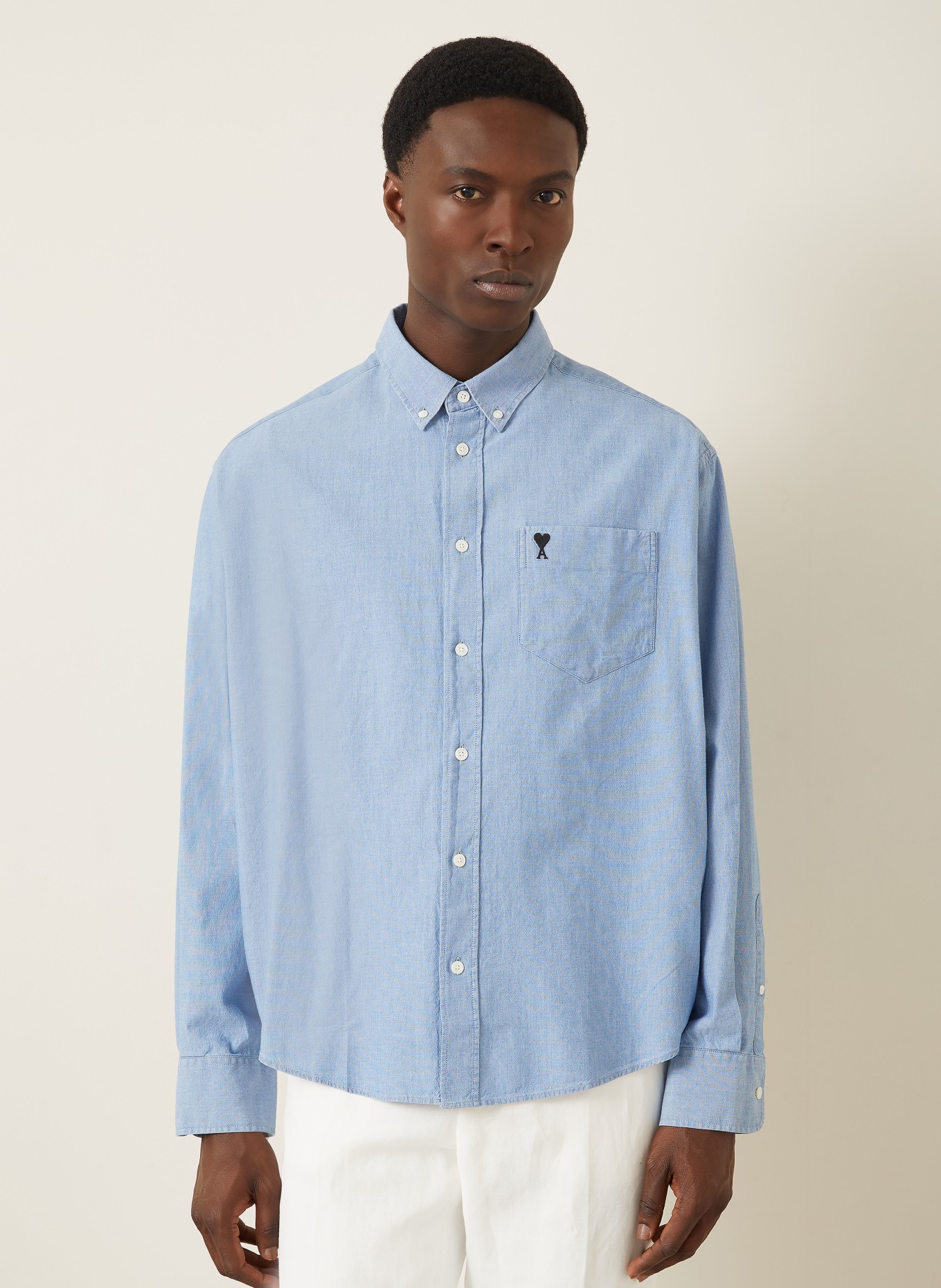 AMI PARIS Comfort Fit Shirt: LIGHT BLUE