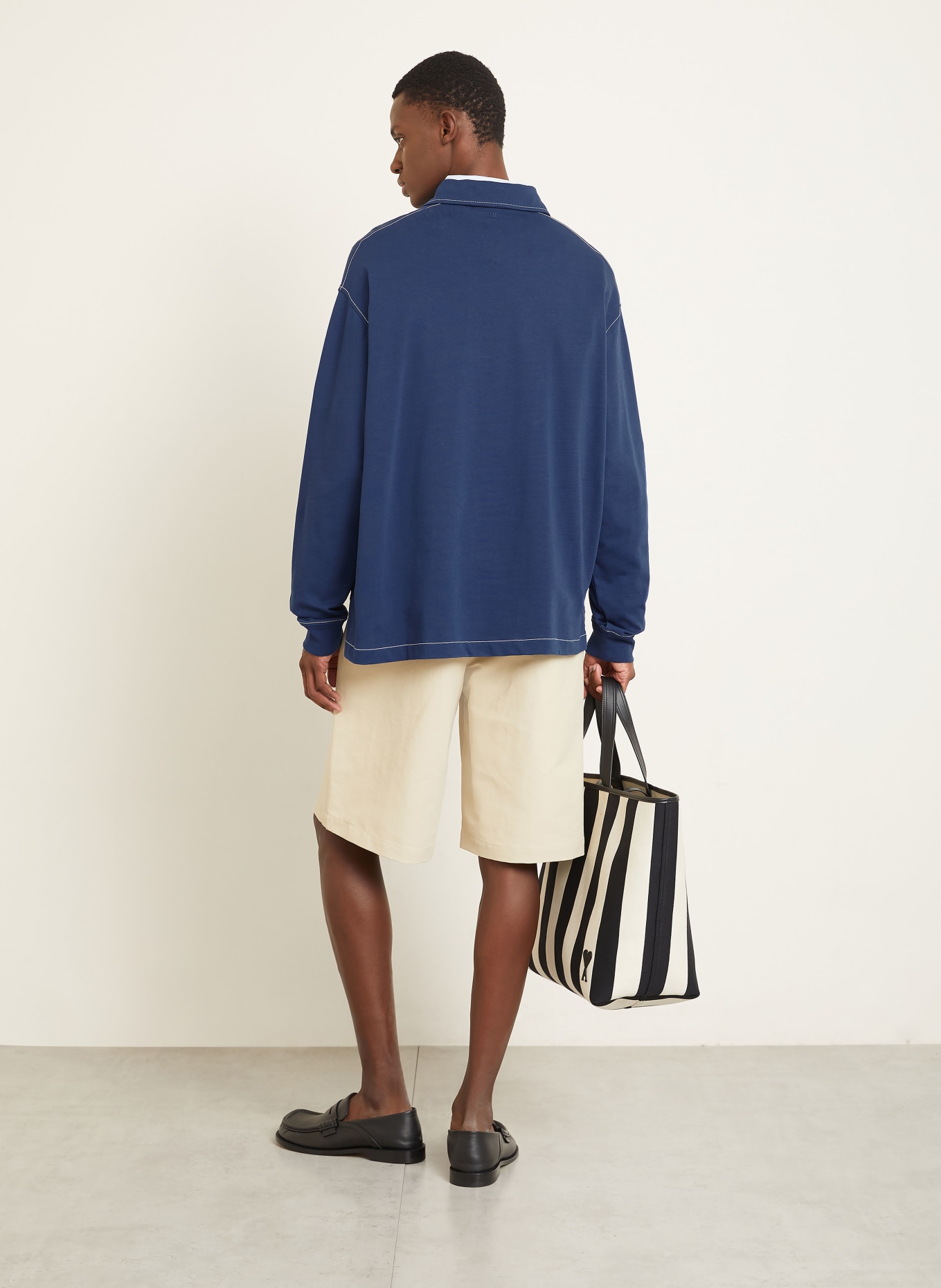 AMI PARIS Jersey-Poloshirt: DUNKELBLAU