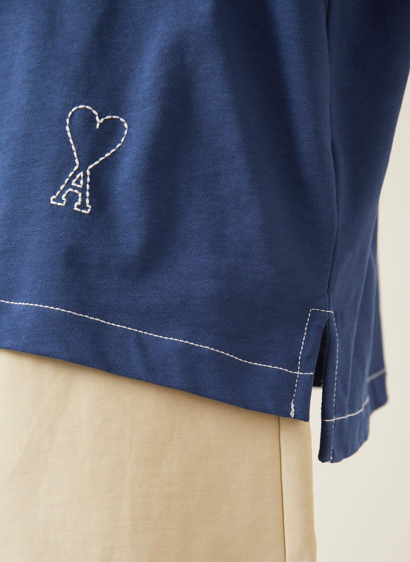 AMI PARIS Jersey-Poloshirt: DUNKELBLAU