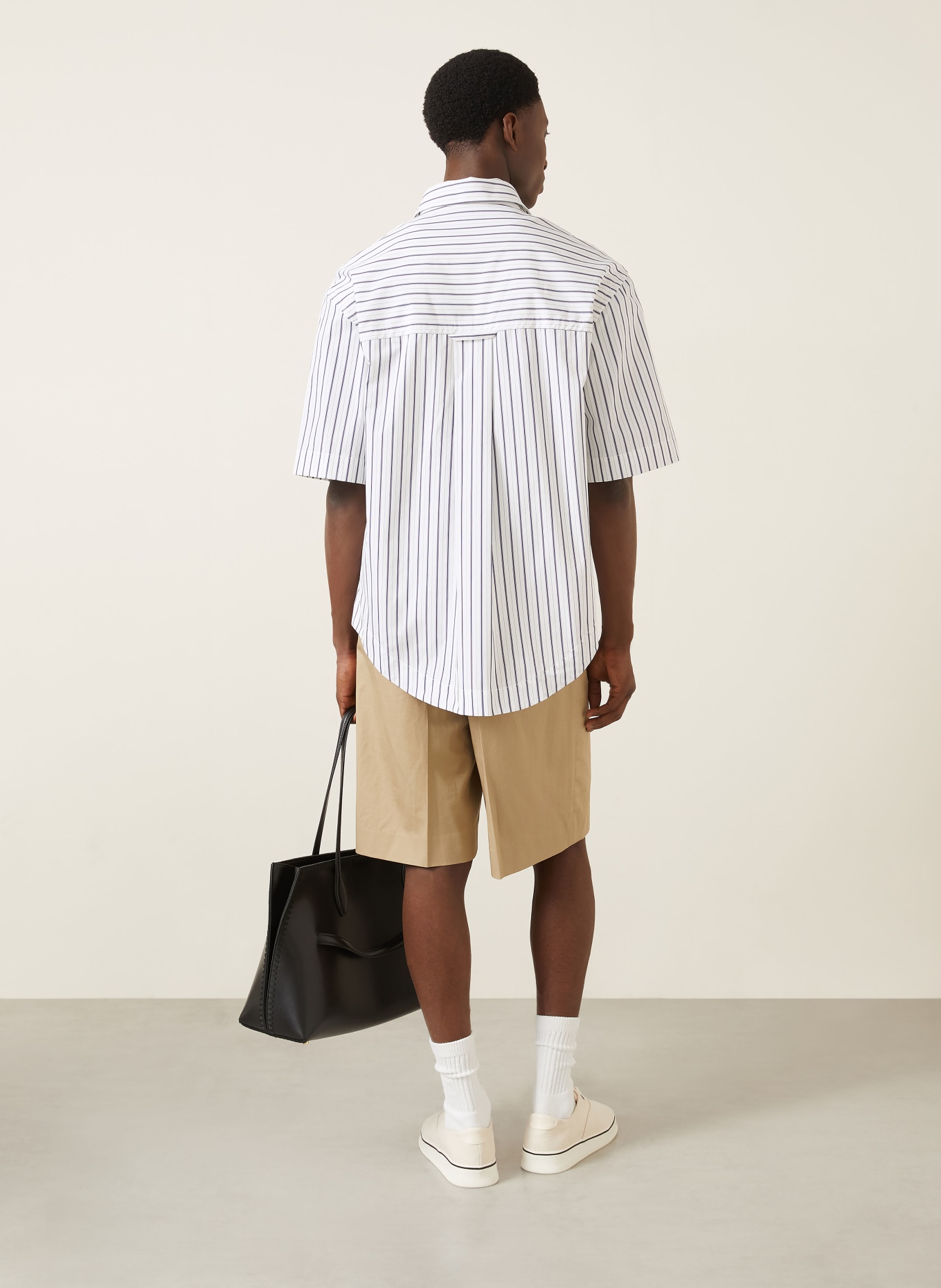 AMI PARIS Overhemd met korte mouwen, Comfort Fit: WIT / DONKERBLAUW