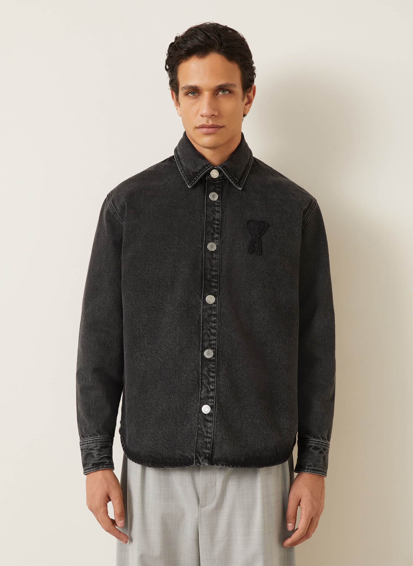 AMI PARIS Jeans-overjacket: ZWART