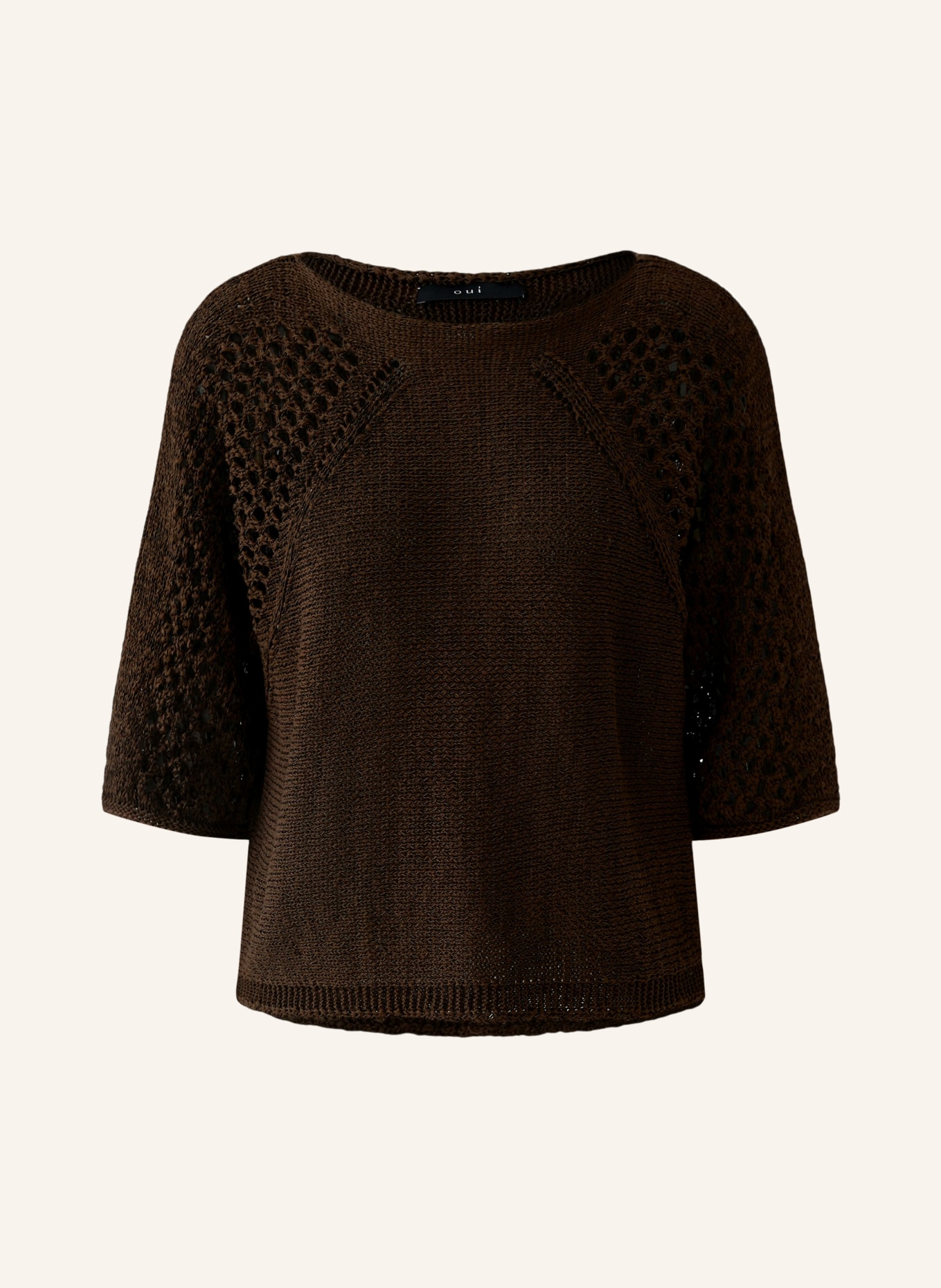 oui Trui met 3/4-mouwen: MARRON FONCÉ