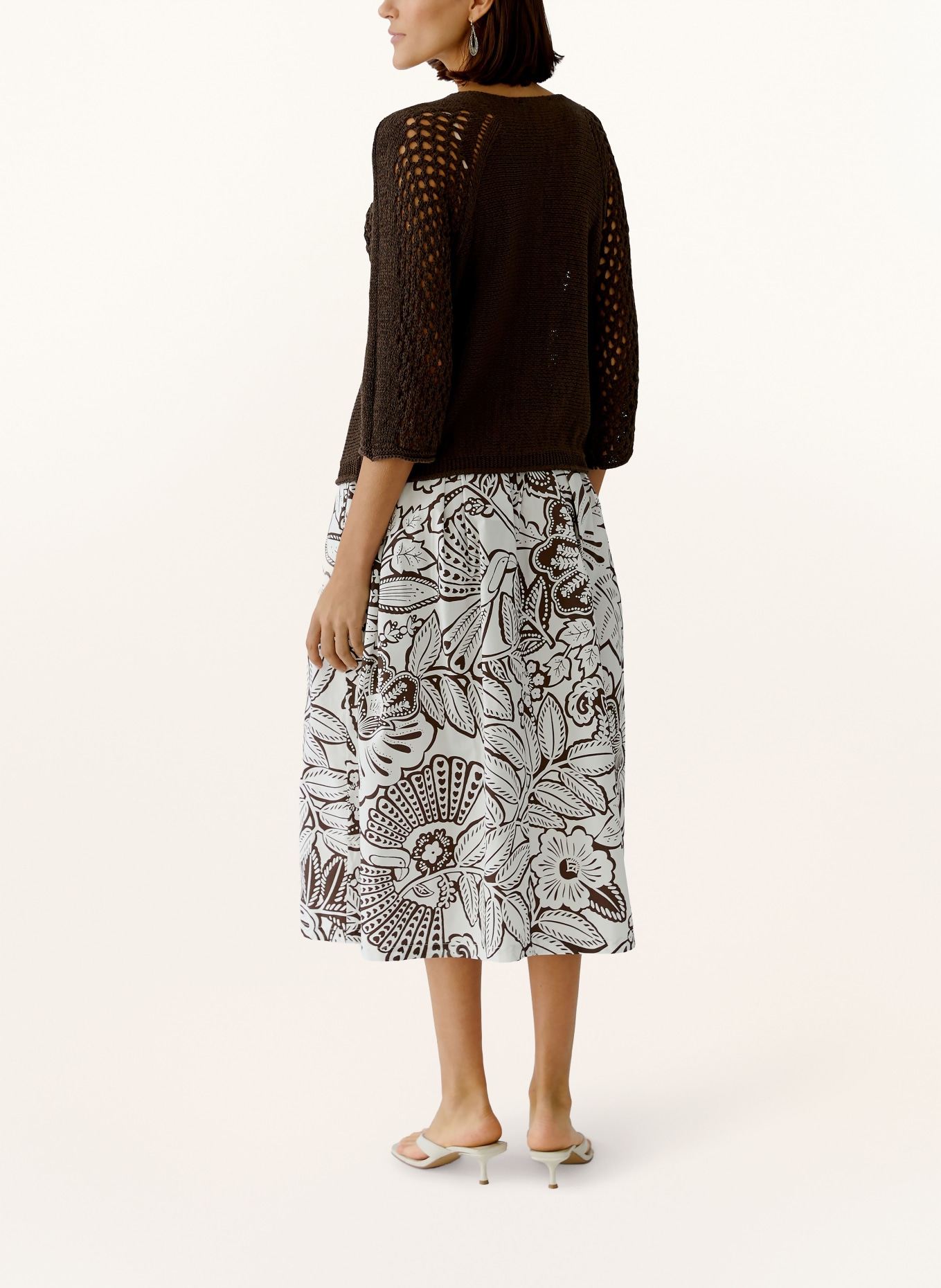 oui Trui met 3/4-mouwen: MARRON FONCÉ