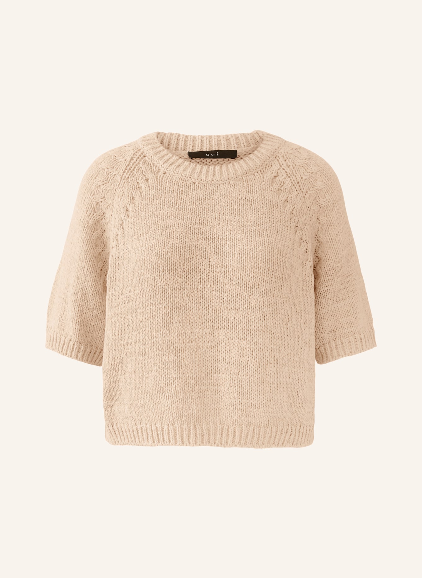 oui Sweater with 3/4-length sleeves: LIGHT BROWN