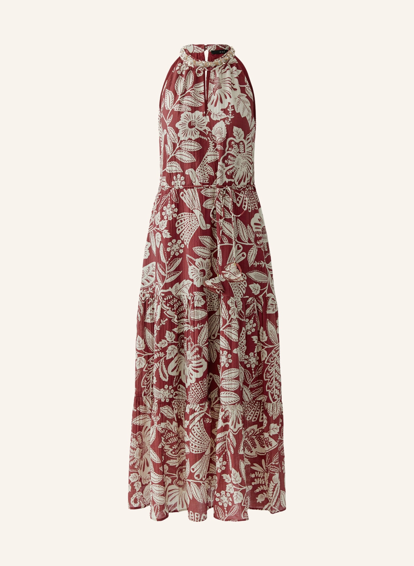 oui Sukienka: CIEMNOCZERWONY / ECRU