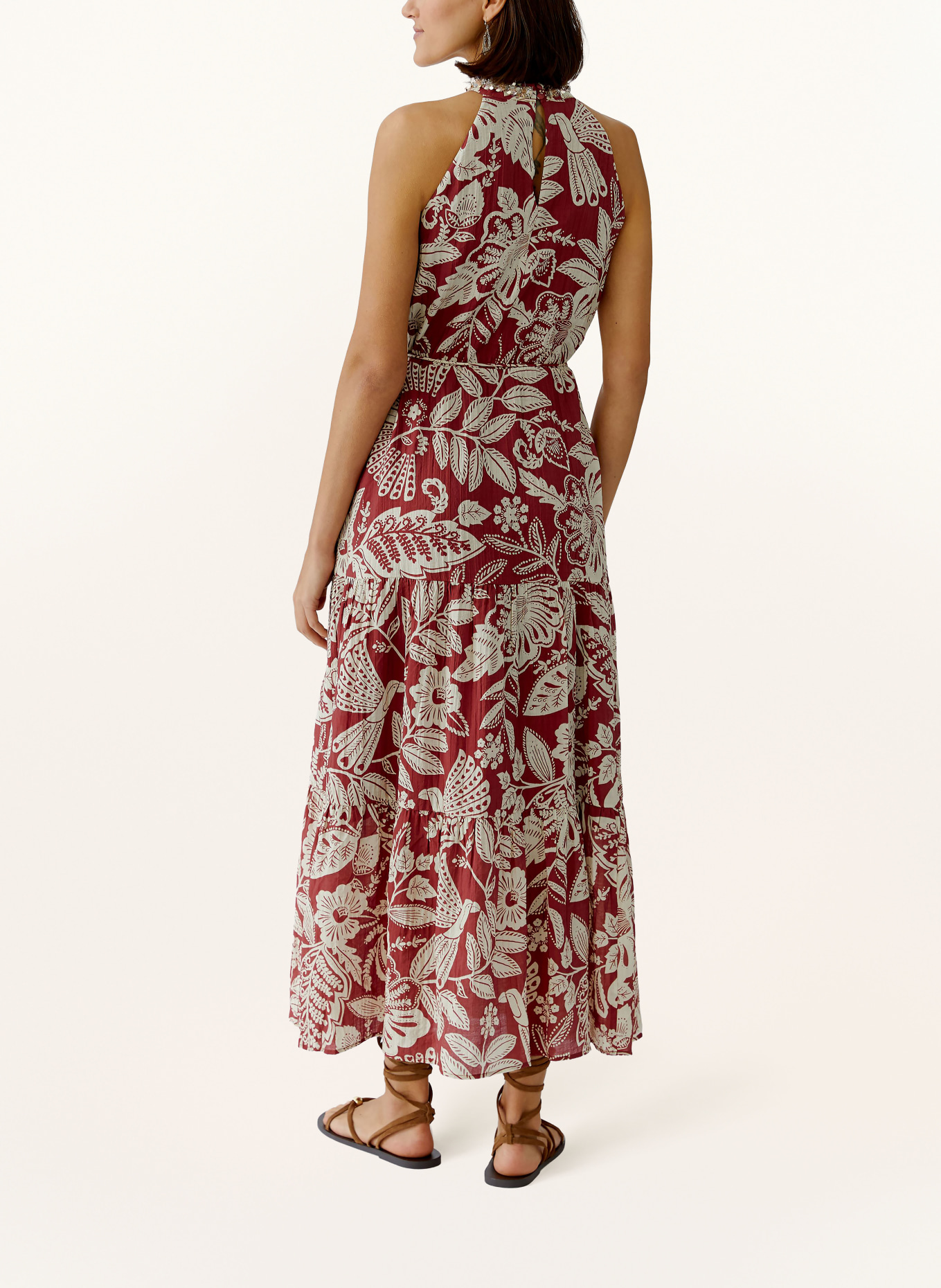 oui Sukienka: CIEMNOCZERWONY / ECRU